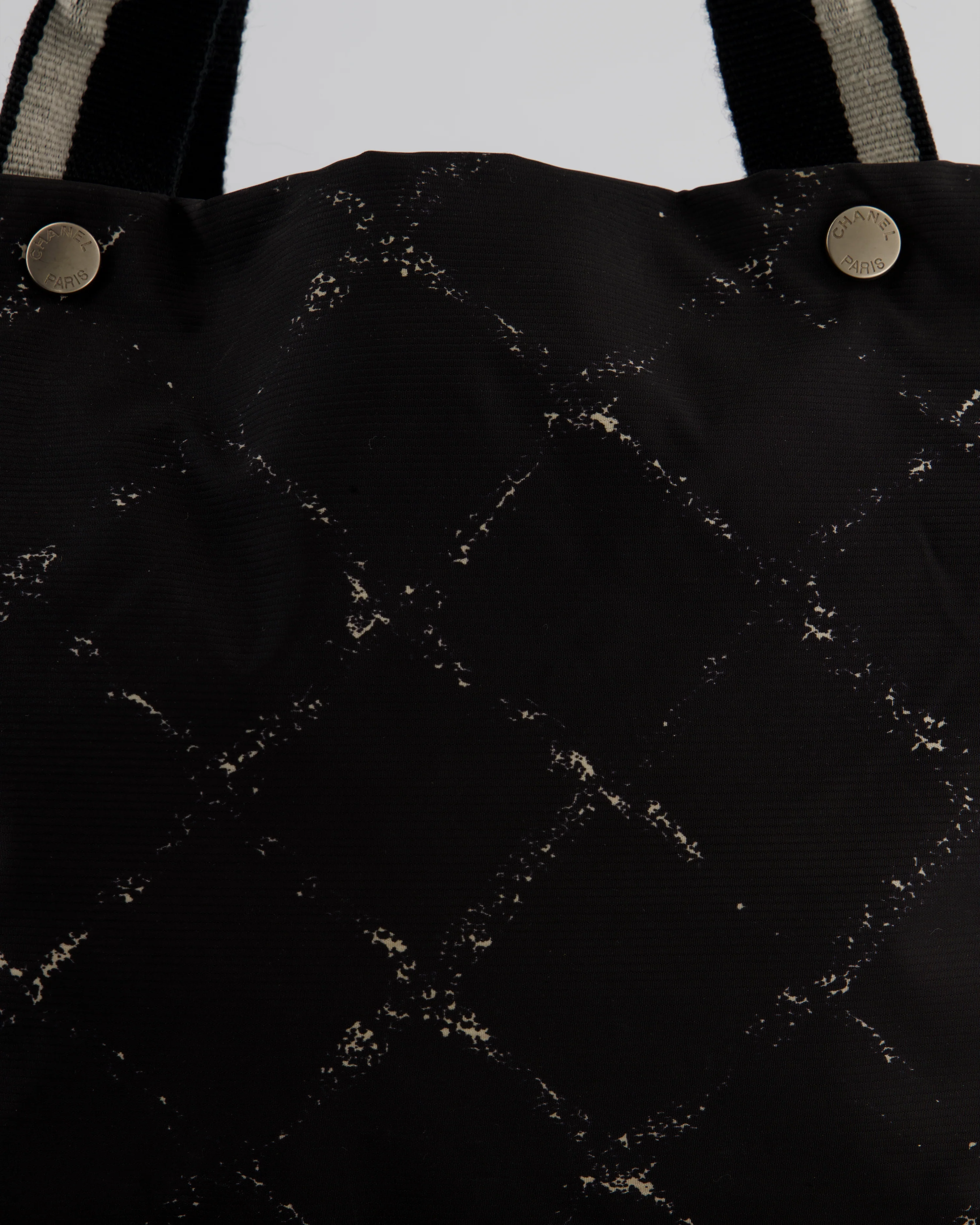 Chanel Black Nylon Quilted Print Tote Bag with Polished Silver Hardware - Image 15