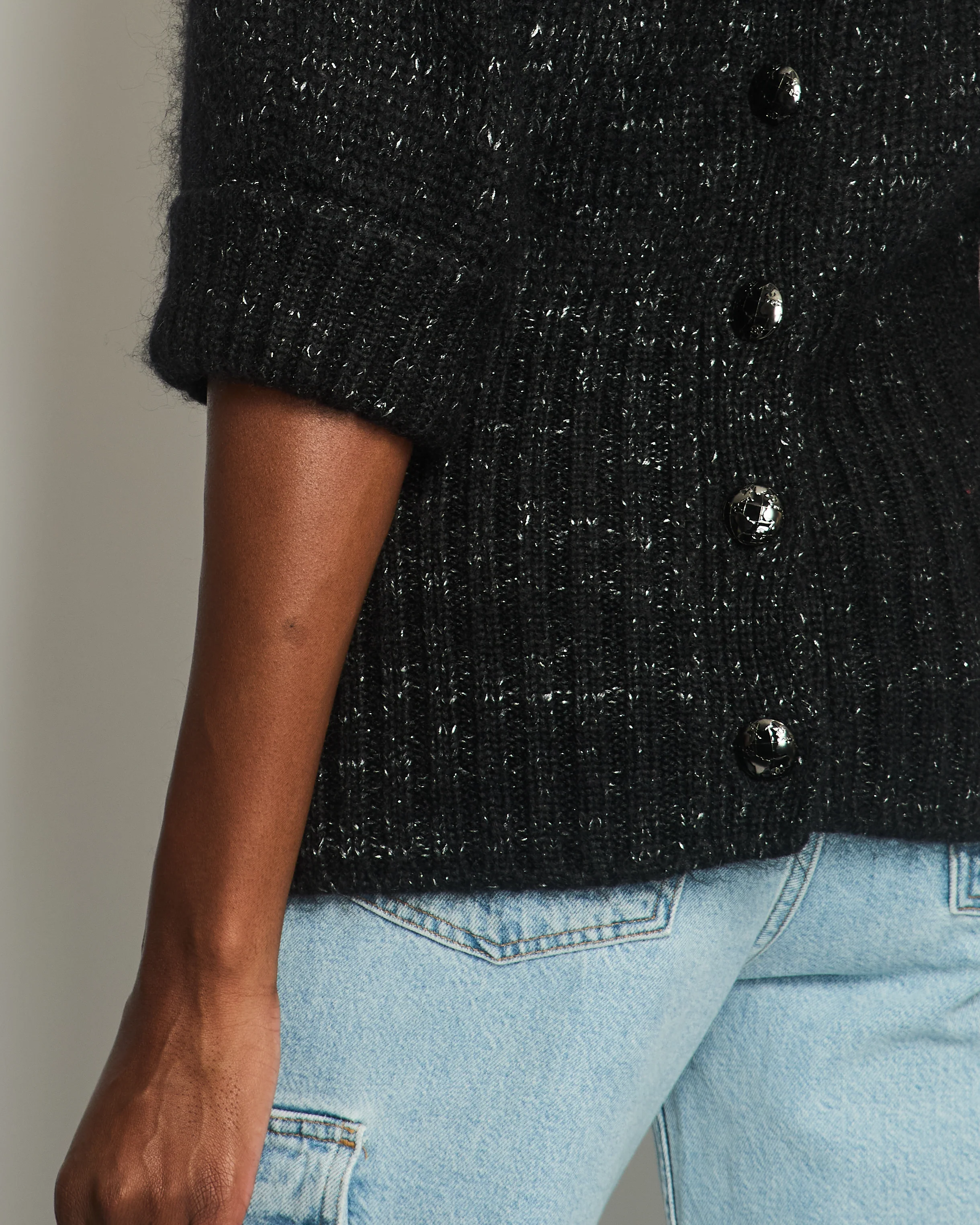 Chanel Black Quarter Sleeve Cashmere Jumper Size FR 40 (UK 12) - Image 4