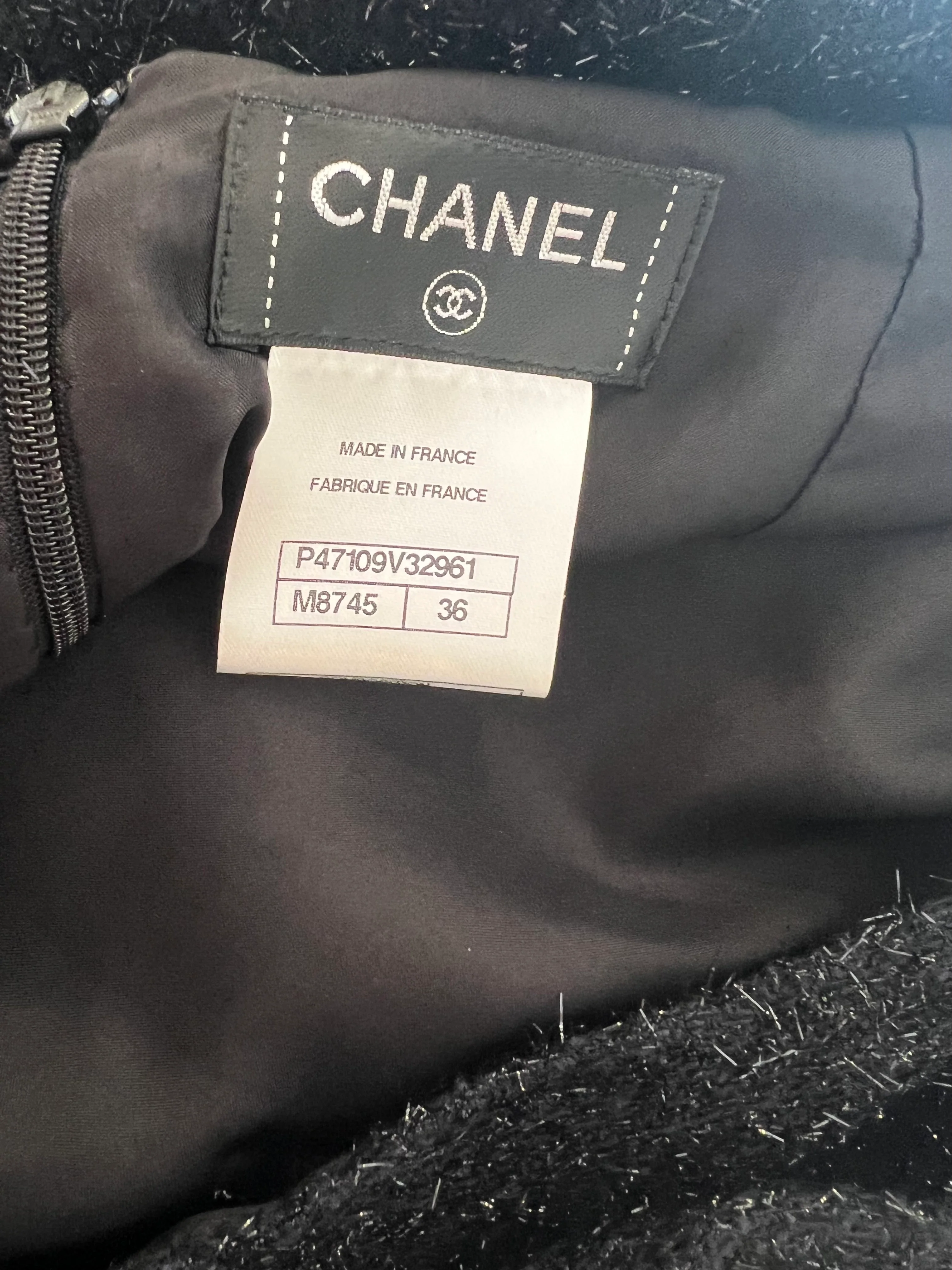 Chanel Black Shimmery Mini Skirt Size FR 36 (UK 8) - Image 10