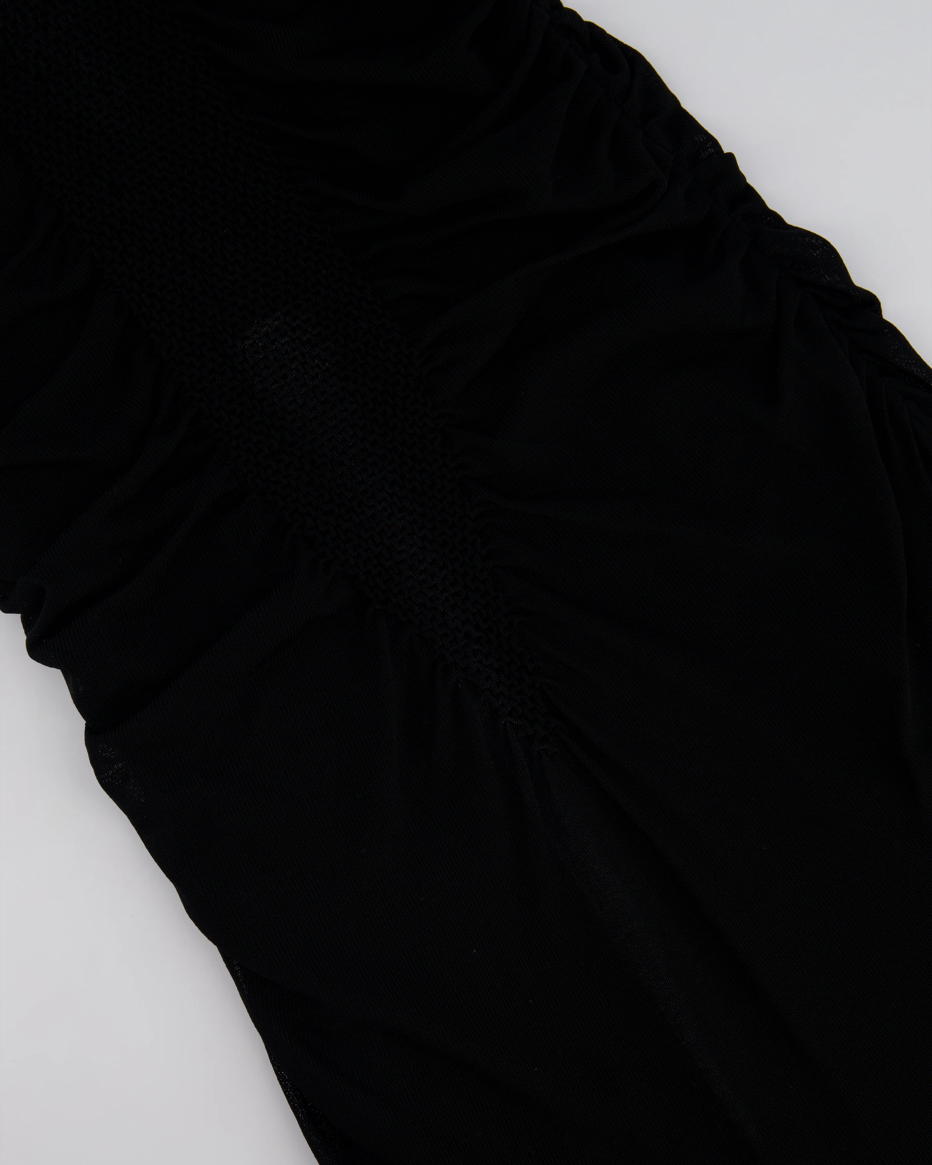 Chanel 07C Black Short Sleeve Midi Dress With Crochet and Ruching Detail FR 36 (UK 8) - Image 6