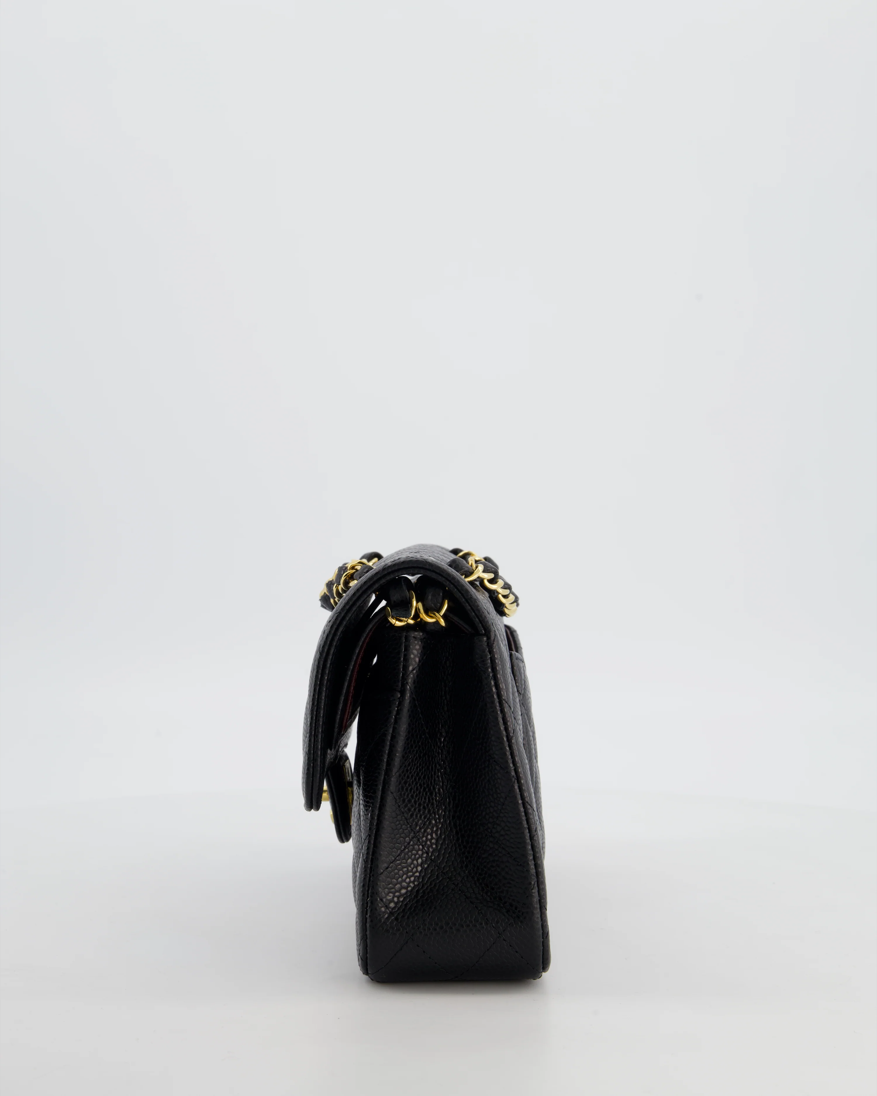Chanel Black Small Classic Double Flap Bag in Caviar Leather with Gold Hardware - Image 10