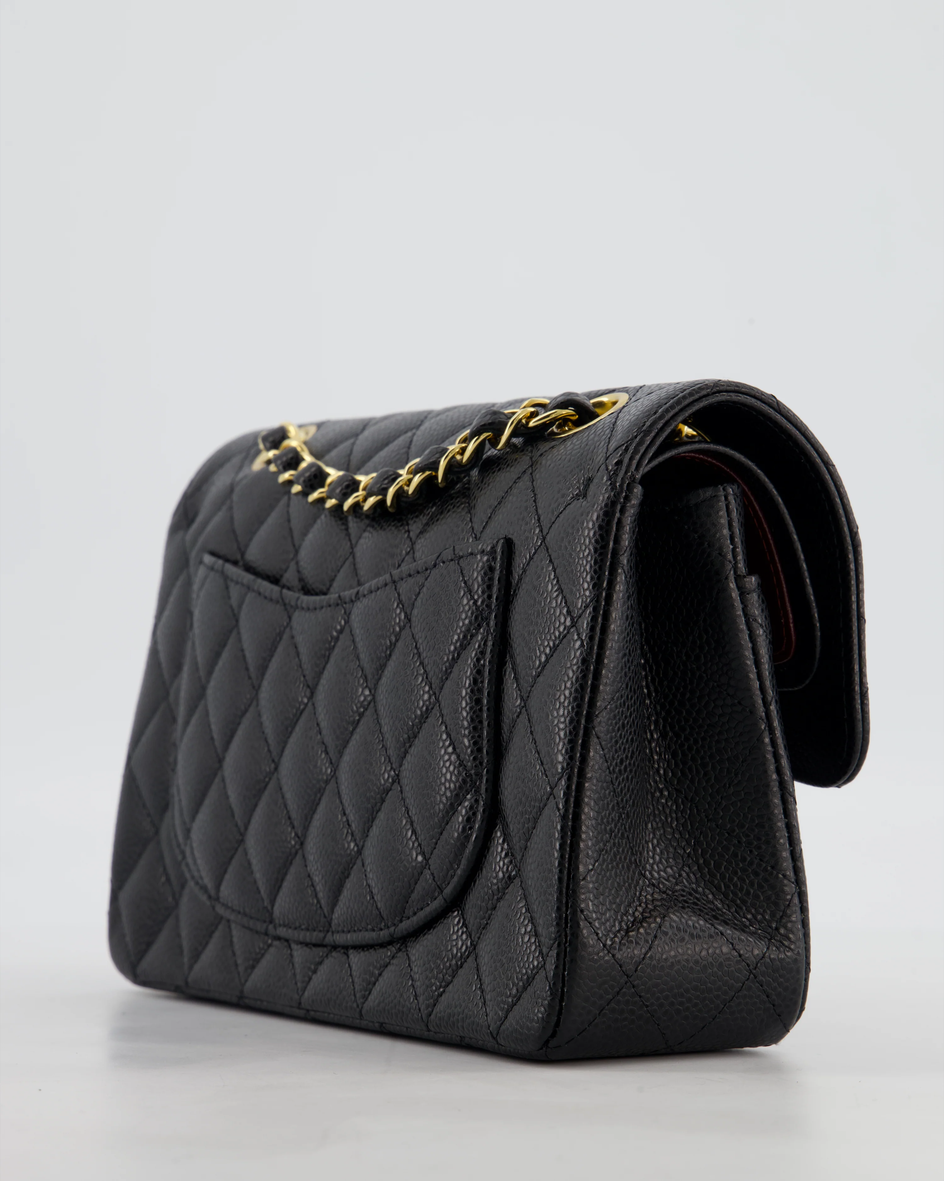 Chanel Black Small Classic Double Flap Bag in Caviar Leather with Gold Hardware - Image 14