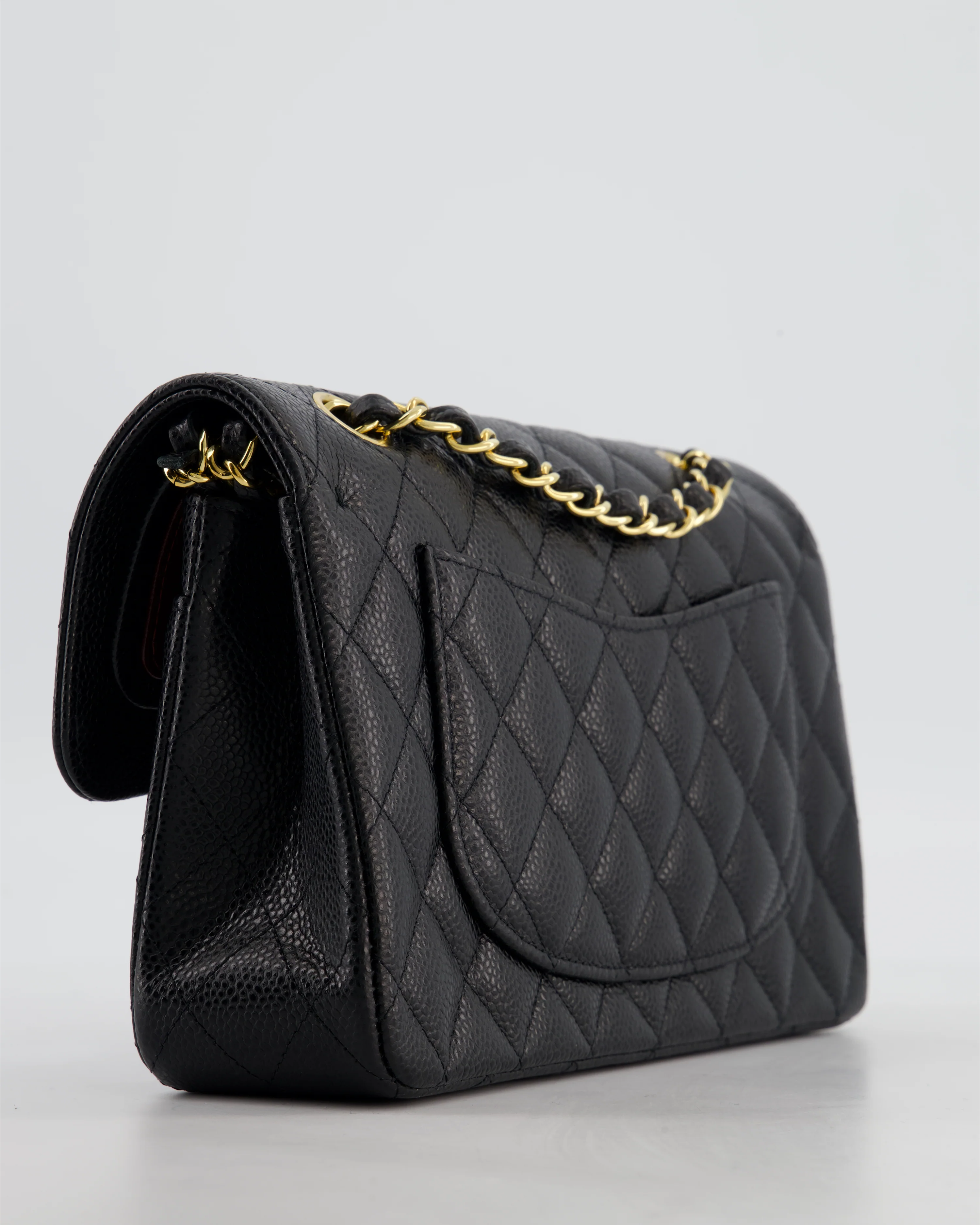 Chanel Black Small Classic Double Flap Bag in Caviar Leather with Gold Hardware - Image 15