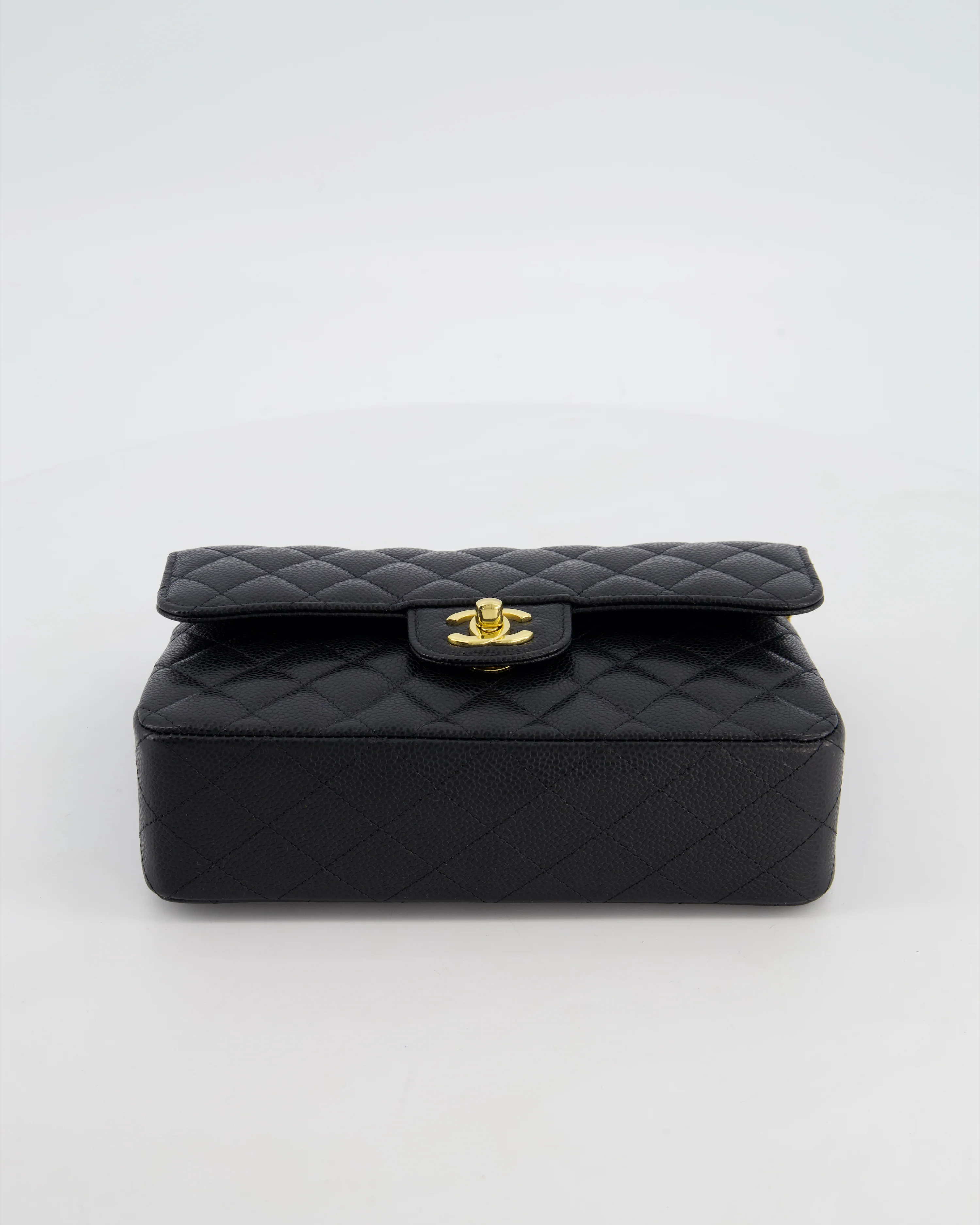 Chanel Black Small Classic Double Flap Bag in Caviar Leather with Gold Hardware - Image 19