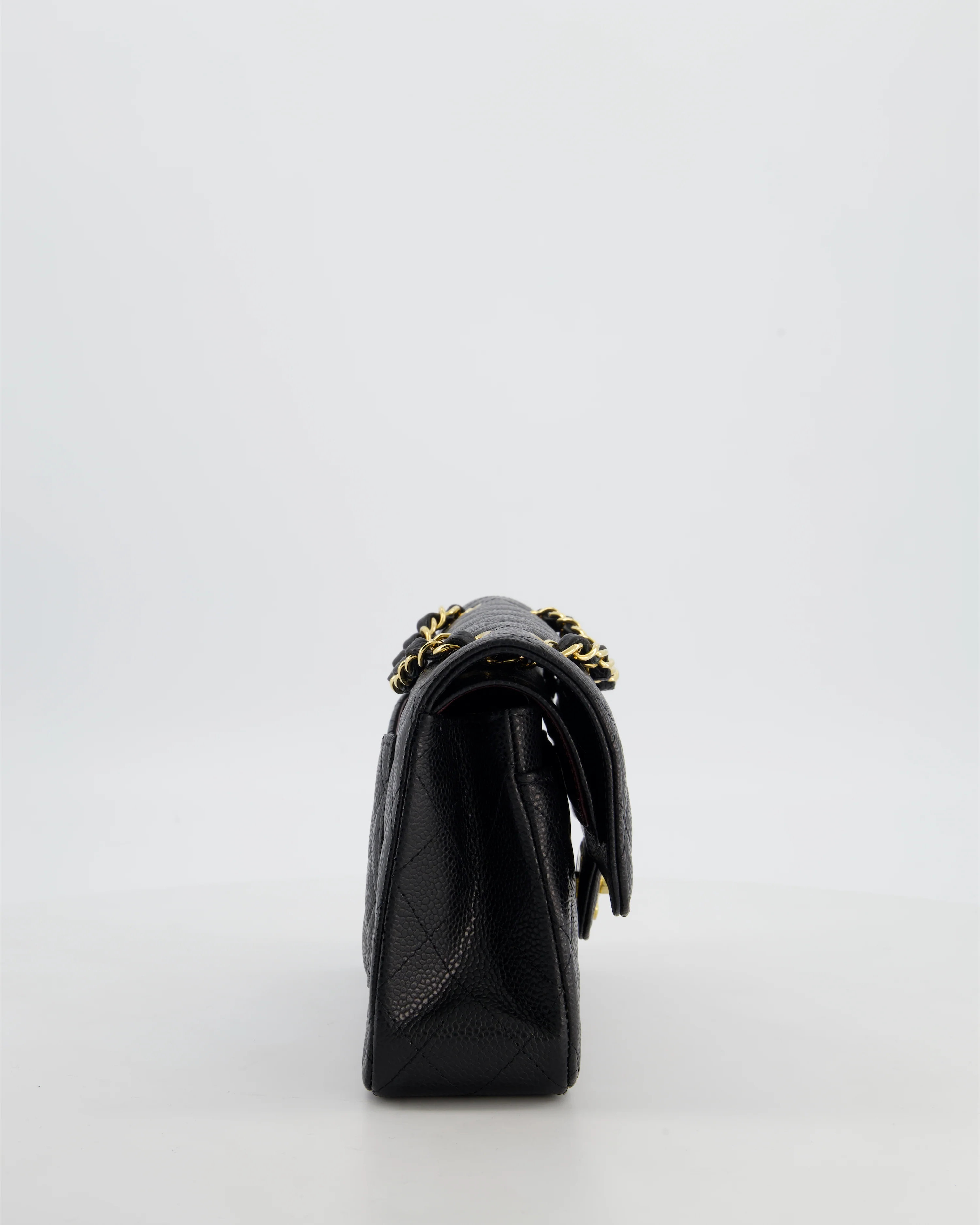 Chanel Black Small Classic Double Flap Bag in Caviar Leather with Gold Hardware - Image 6