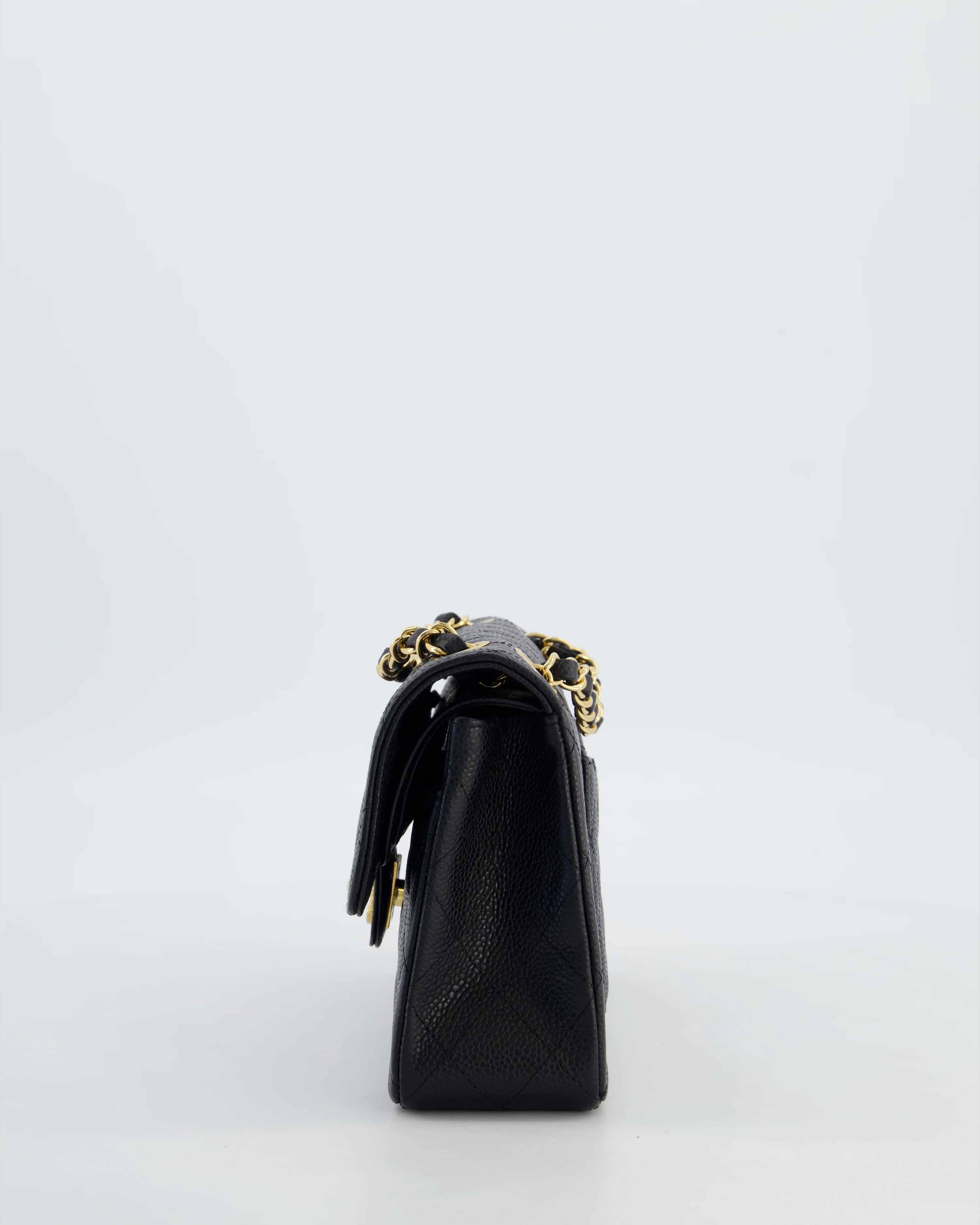 Chanel Black Small Classic Double Flap Bag in Caviar Leather with Gold Hardware - Image 8