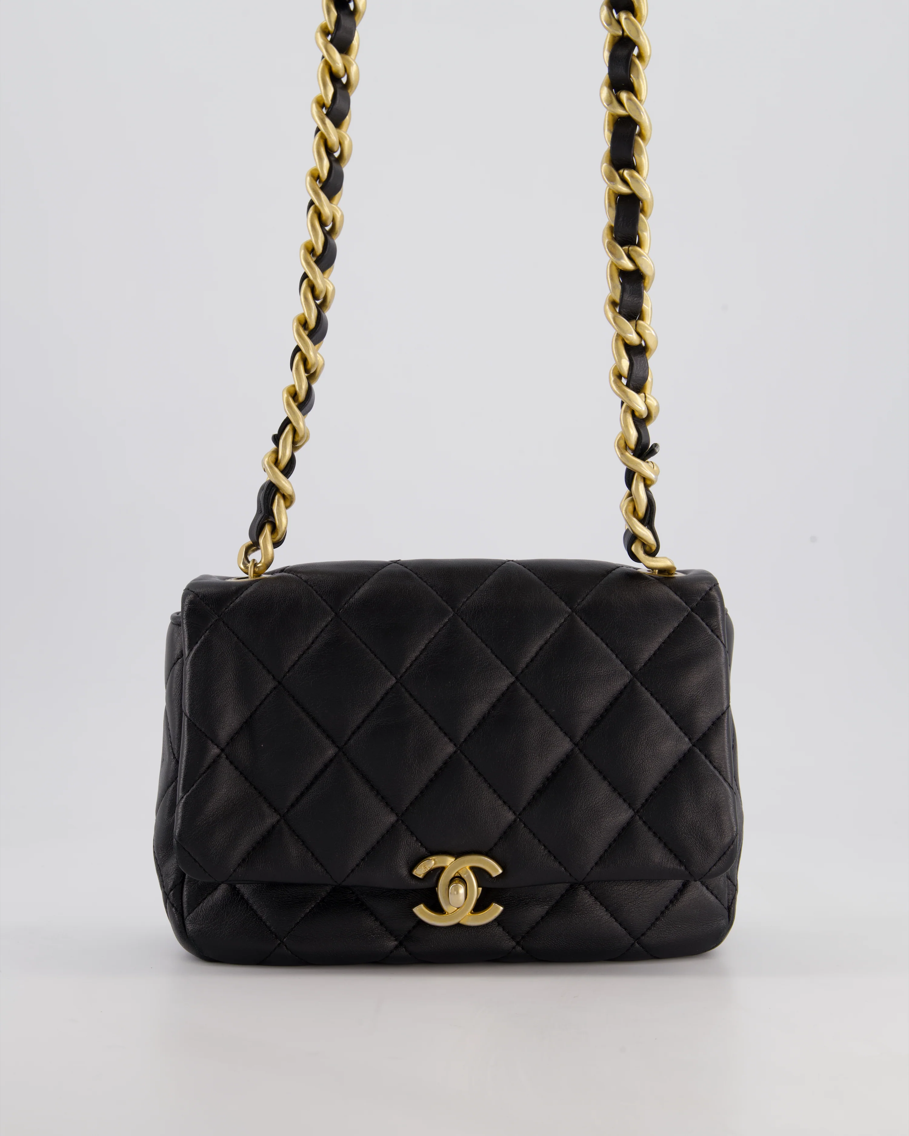 Chanel Black Small Single Flap Cross-Body Bag in Goatskin Leather with Gold & Black Hardware - Image 4