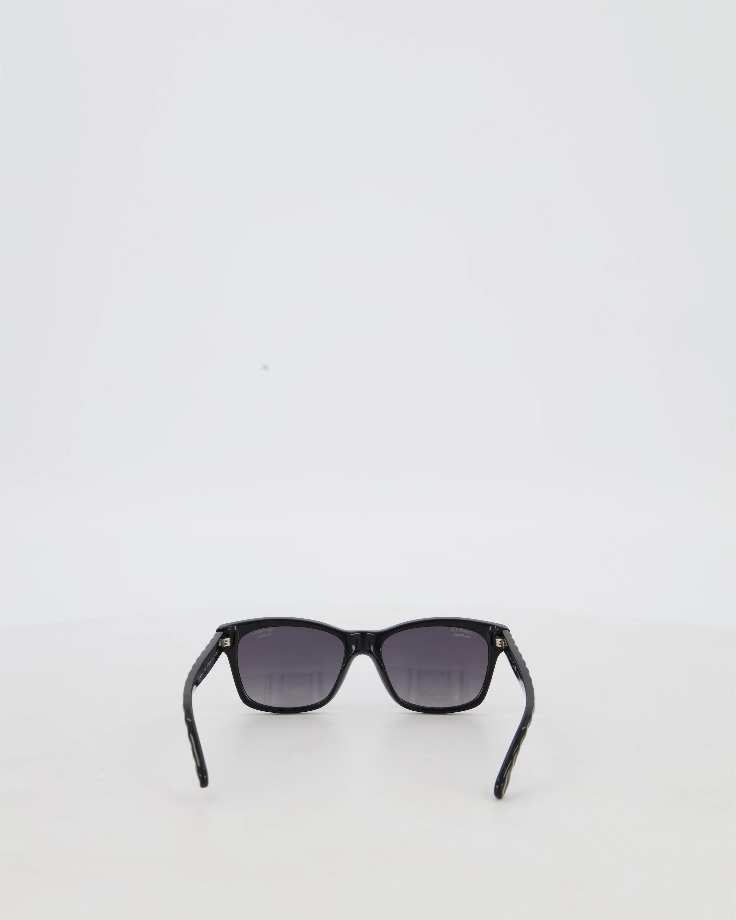 Chanel Black Square Sunglasses with CC Logo Detail - Image 4