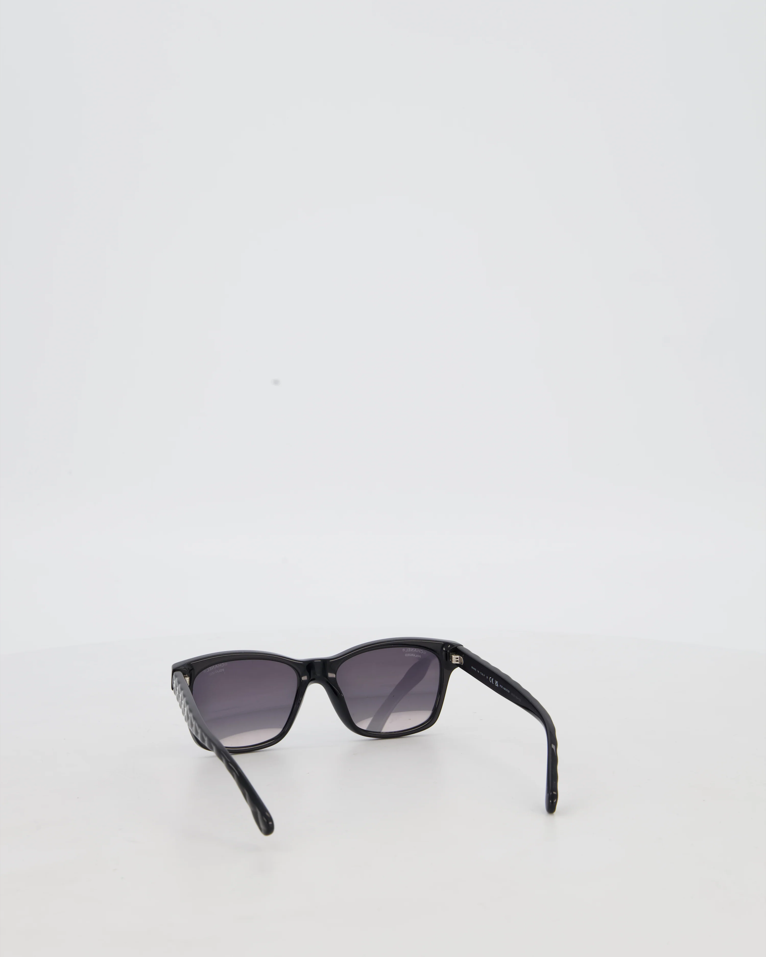 Chanel Black Square Sunglasses with CC Logo Detail - Image 5