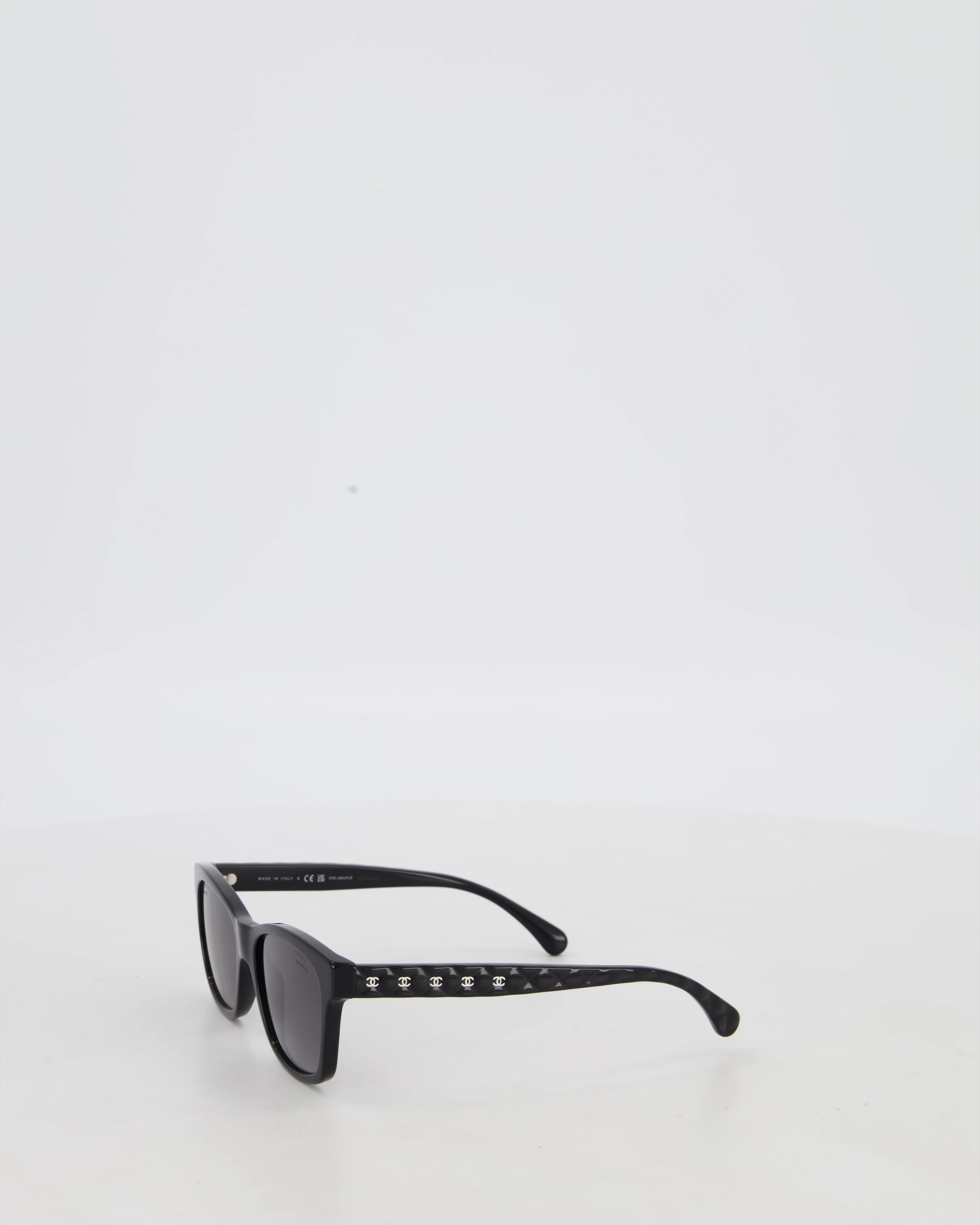 Chanel Black Square Sunglasses with CC Logo Detail - Image 7