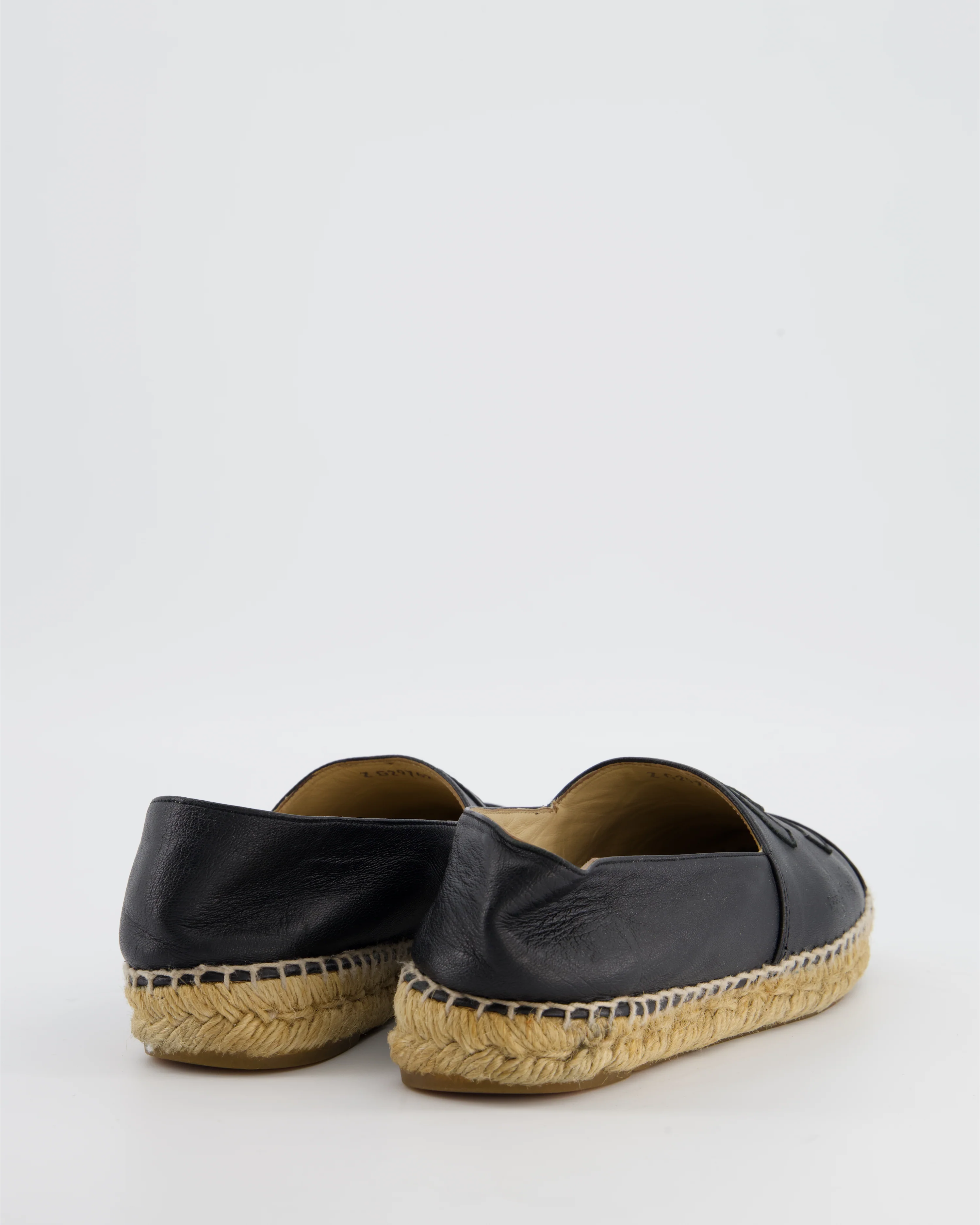 *FIRE PRICE* Chanel Black Leather Espadrilles CC Logo Size EU 37 - Image 3