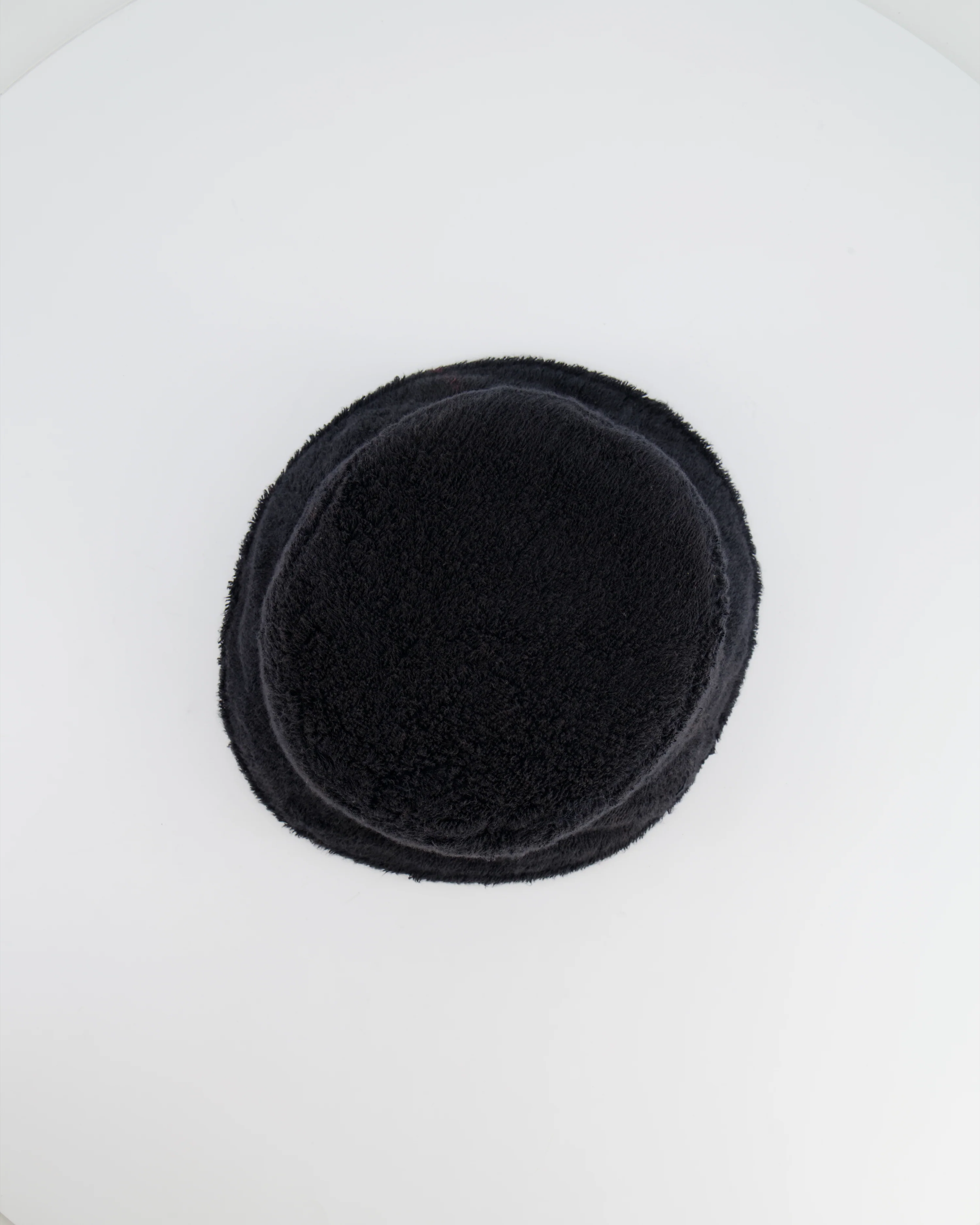 Chanel Black Terry Towelling Bucket Hat with CC Logo Size L - Image 8