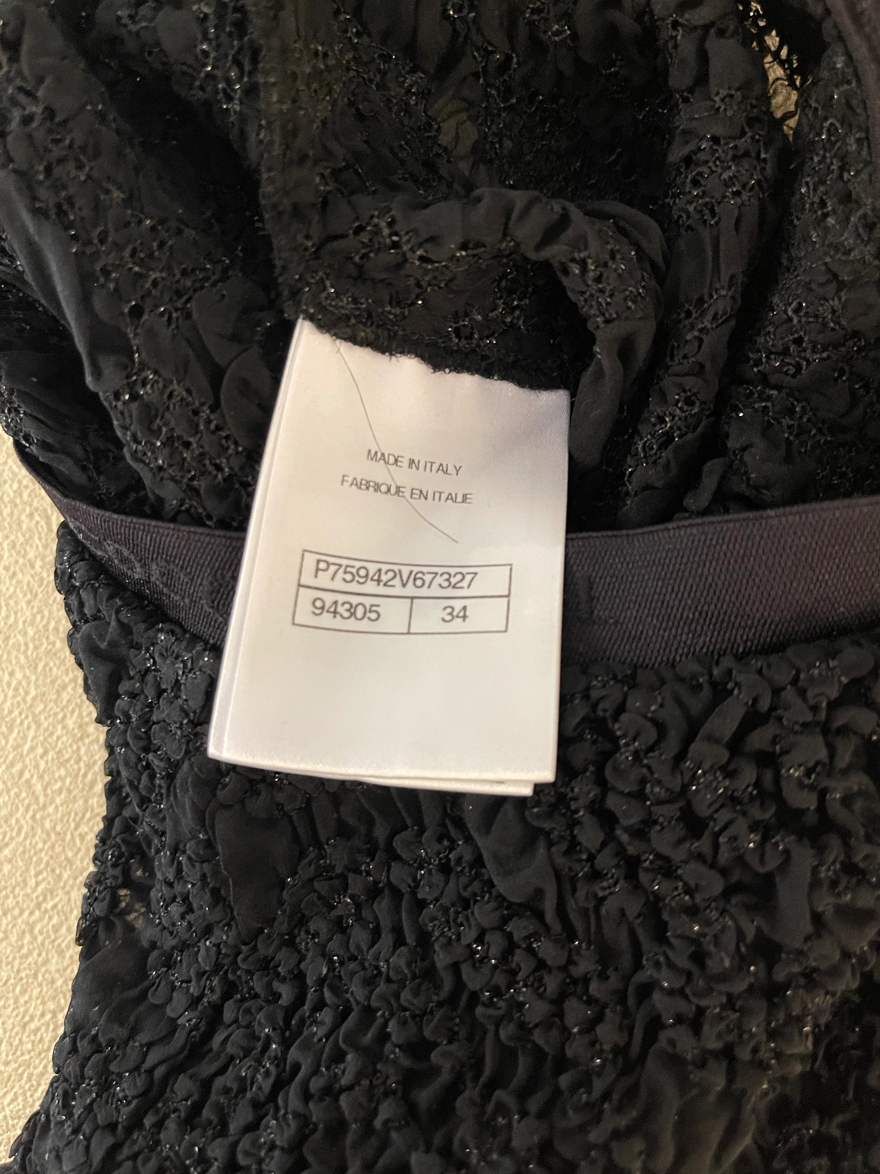 Chanel Black Lace Tulle Top and Cyclist Shorts Set with Camellia Details and Crystal CC Logos Size FR 34 (UK 6) - Image 29