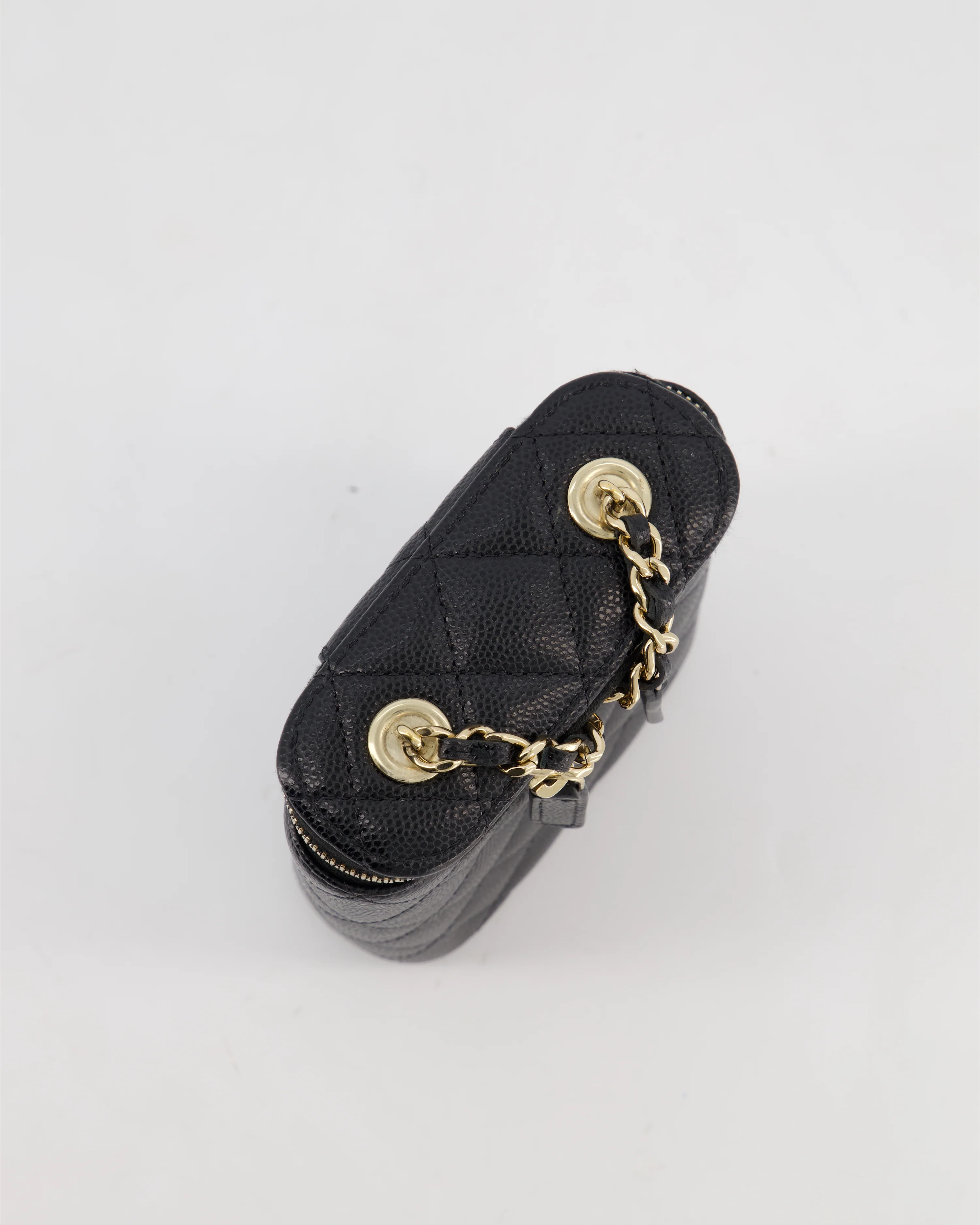 Chanel Black Mini Vertical Vanity Bag in Caviar Leather with Champagne Gold Hardware - Image 16