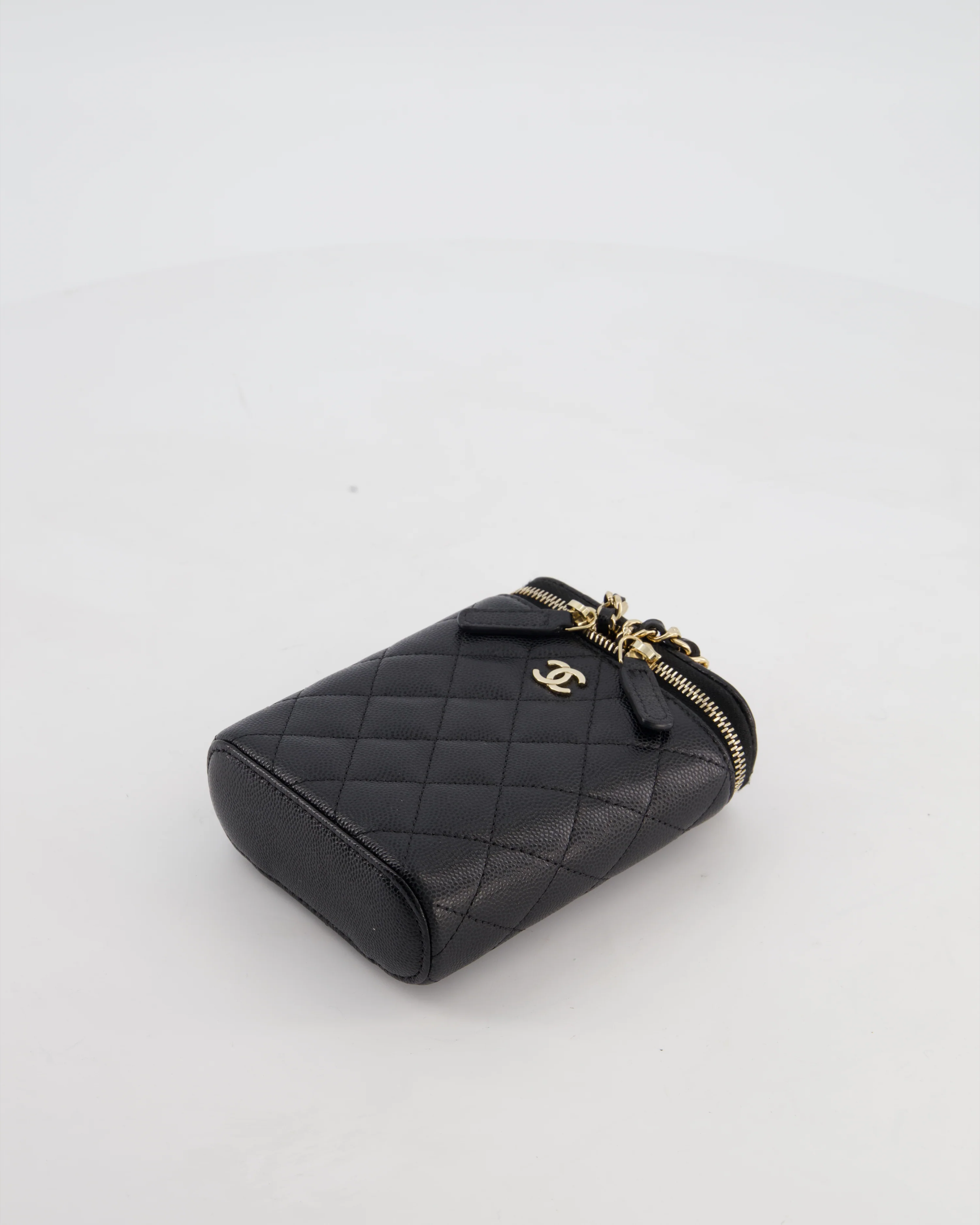 Chanel Black Mini Vertical Vanity Bag in Caviar Leather with Champagne Gold Hardware - Image 18