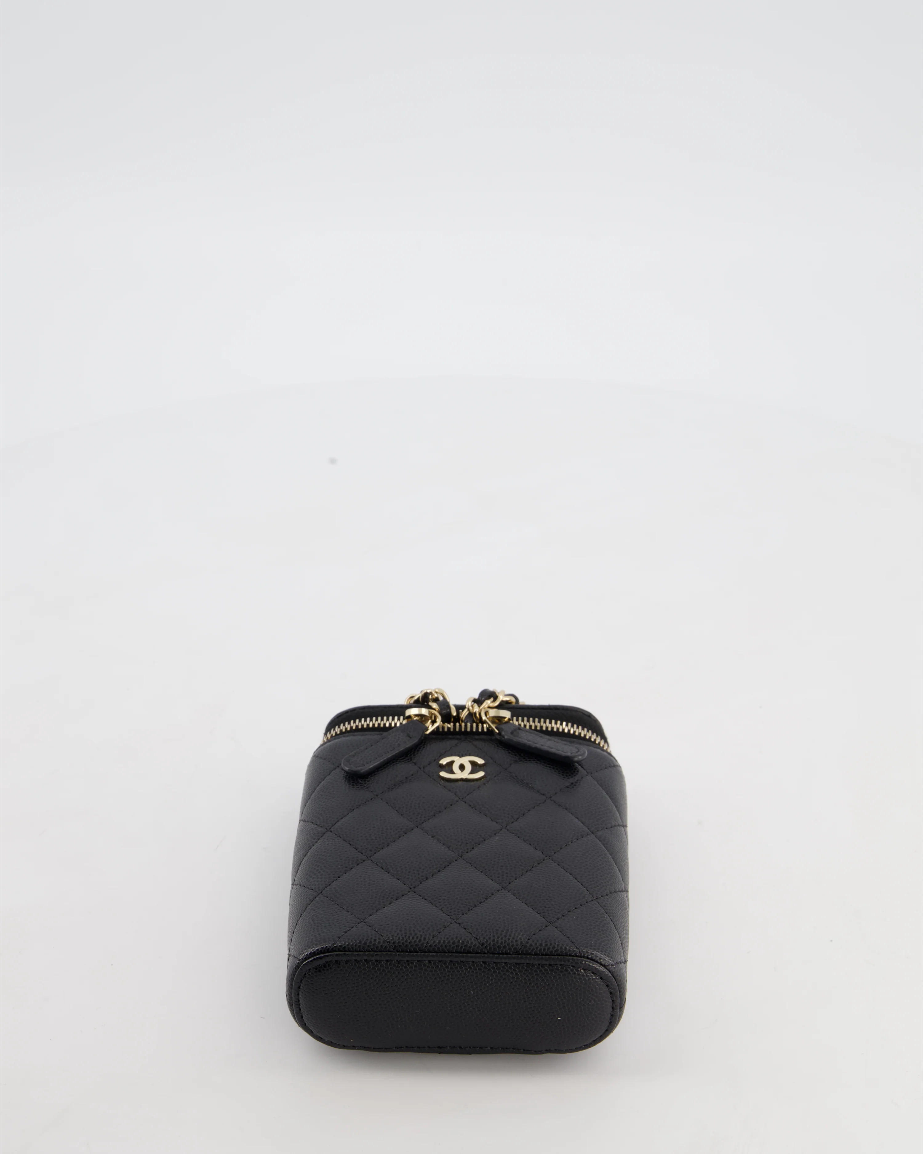 Chanel Black Mini Vertical Vanity Bag in Caviar Leather with Champagne Gold Hardware - Image 19