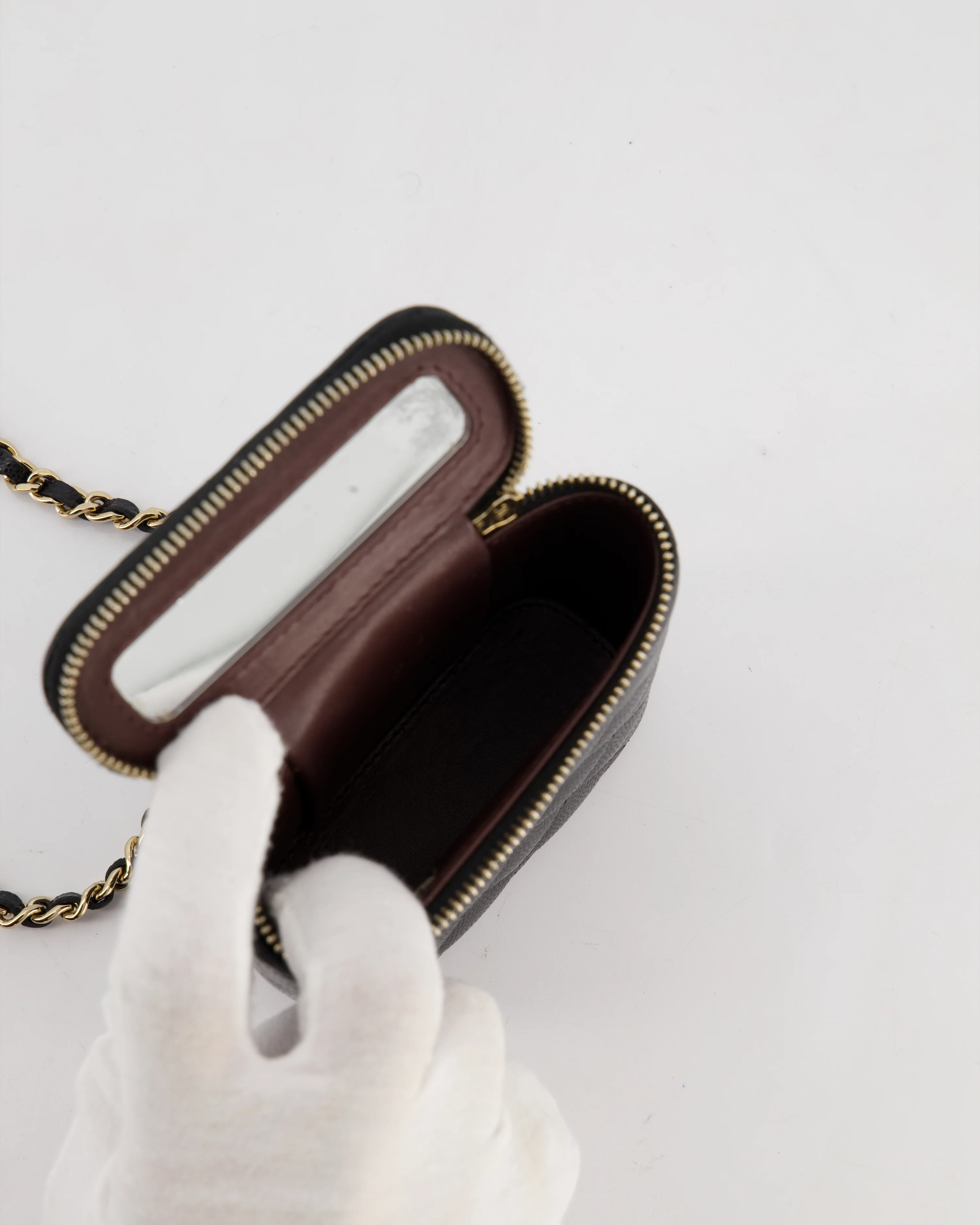 Chanel Black Mini Vertical Vanity Bag in Caviar Leather with Champagne Gold Hardware - Image 20