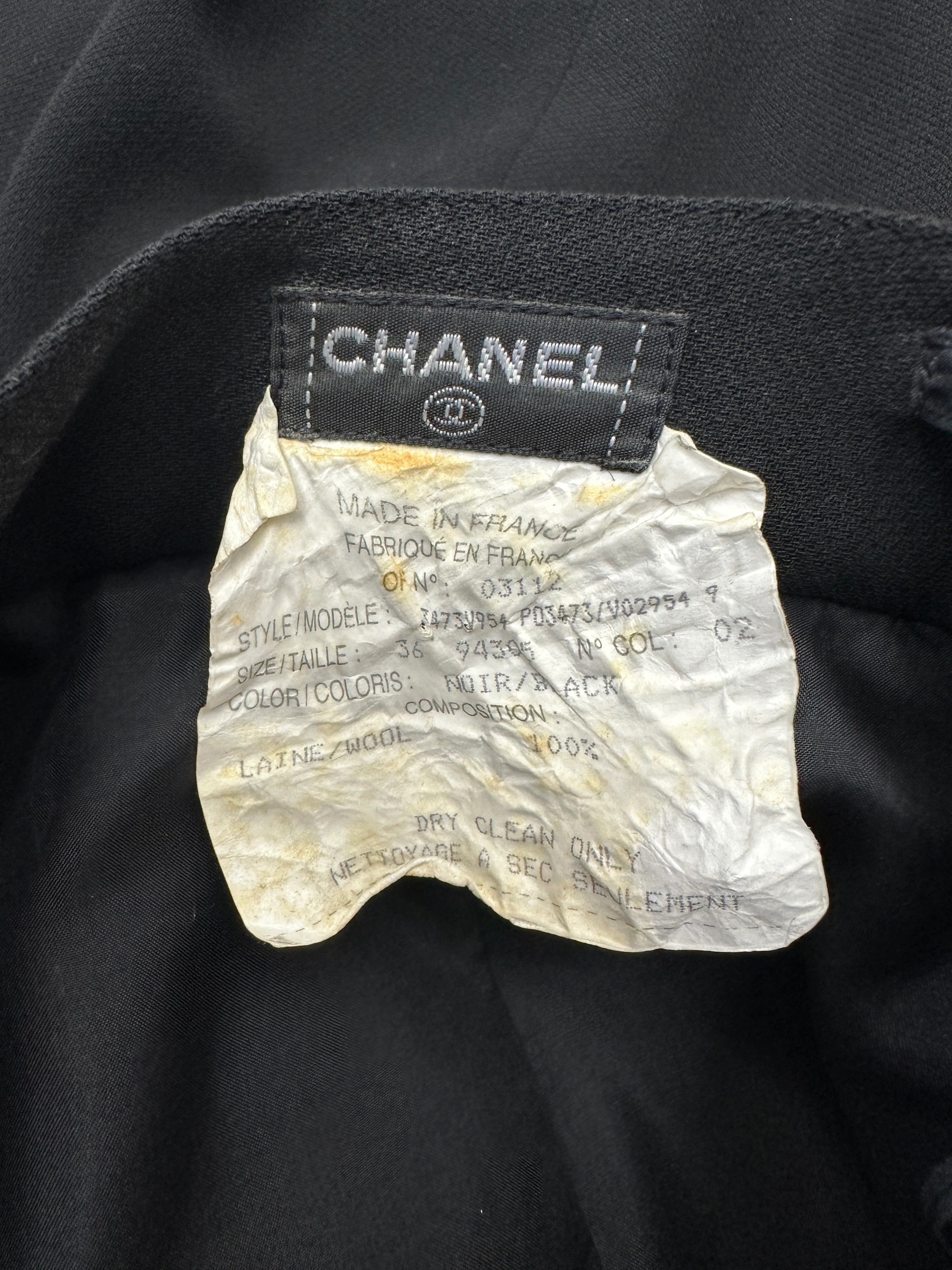 Chanel Black Vintage A-Line Mini Skirt With Zig-Zag Stitch Detail Size FR 36 (UK 8) - Image 10