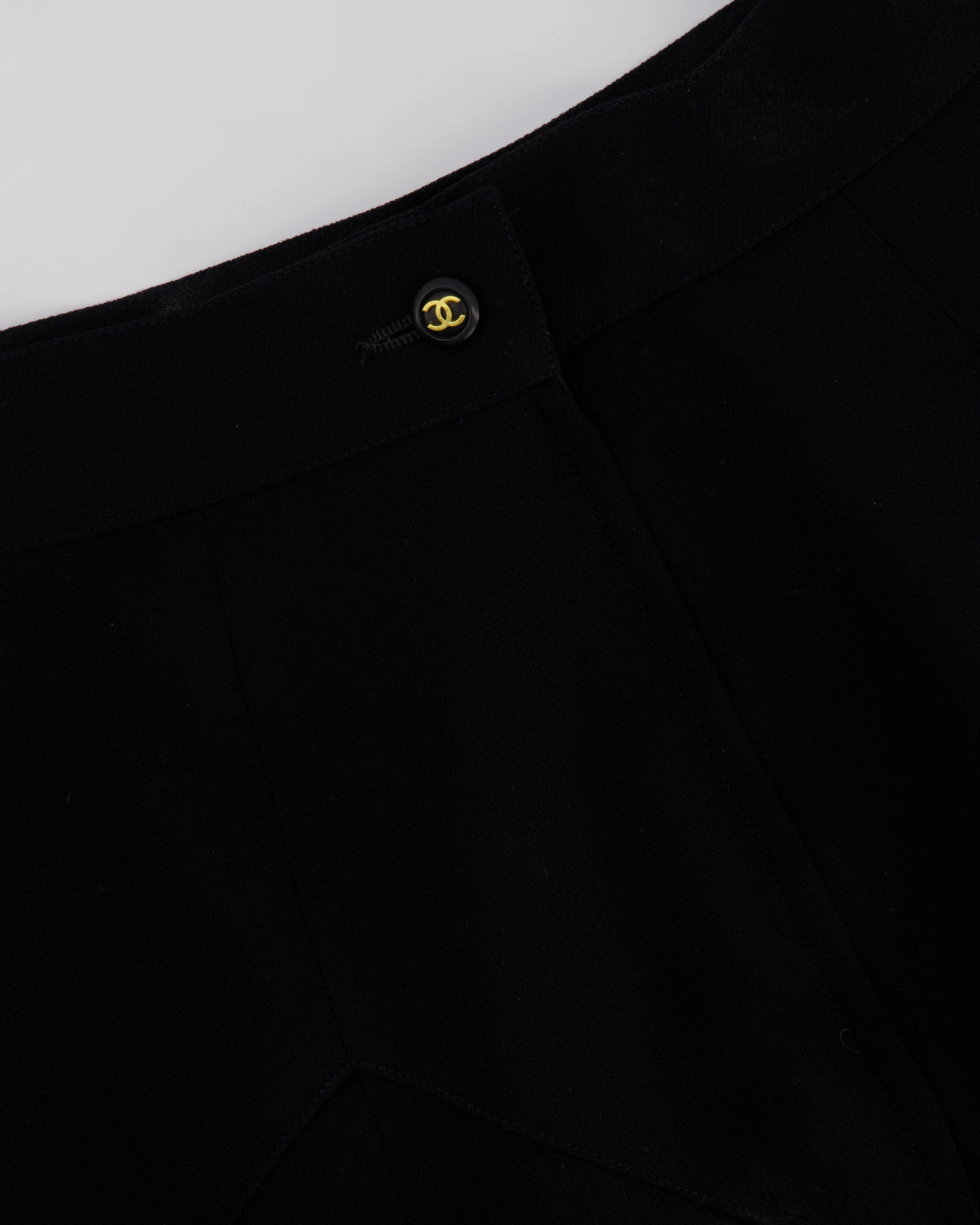 Chanel Black Vintage A-Line Mini Skirt With Zig-Zag Stitch Detail Size FR 36 (UK 8) - Image 6