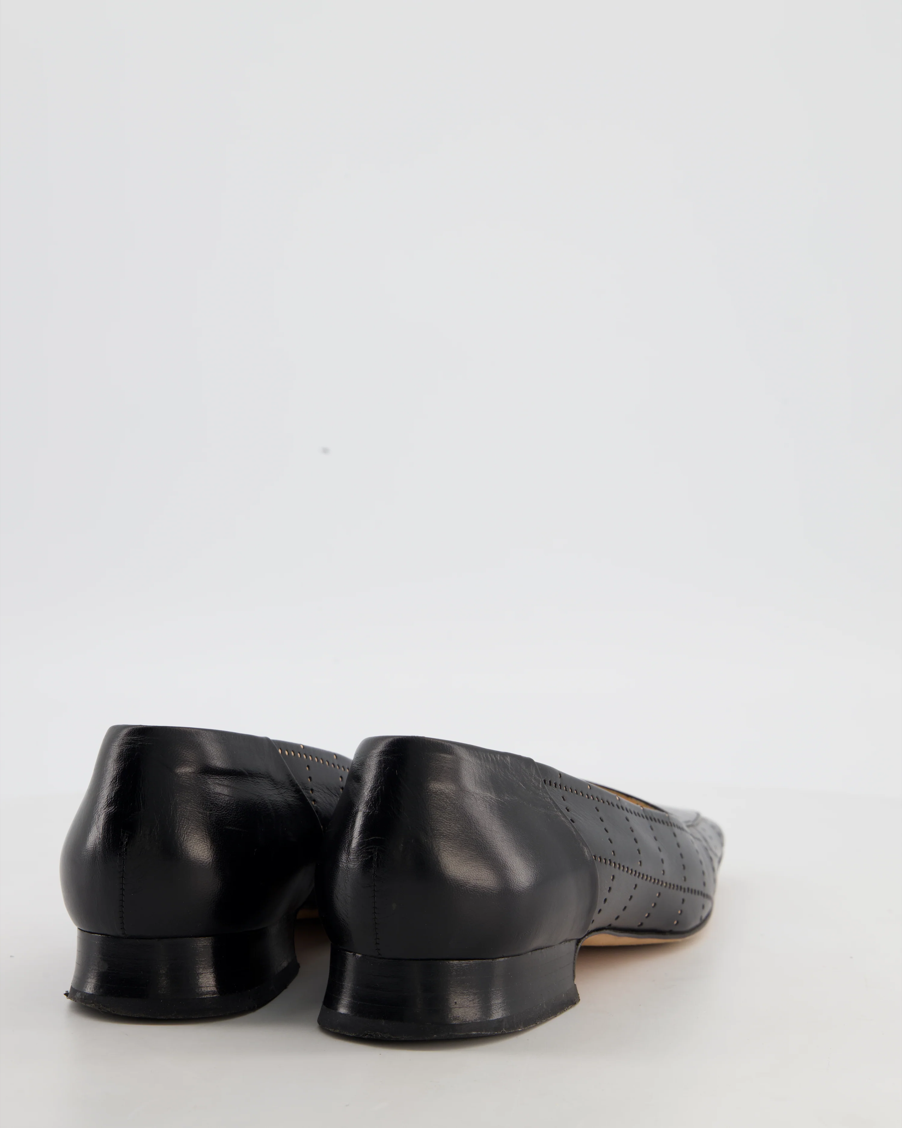 Chanel Black Vintage Interlocking CC Square Toe Loafers Size EU 39.5 - Image 4