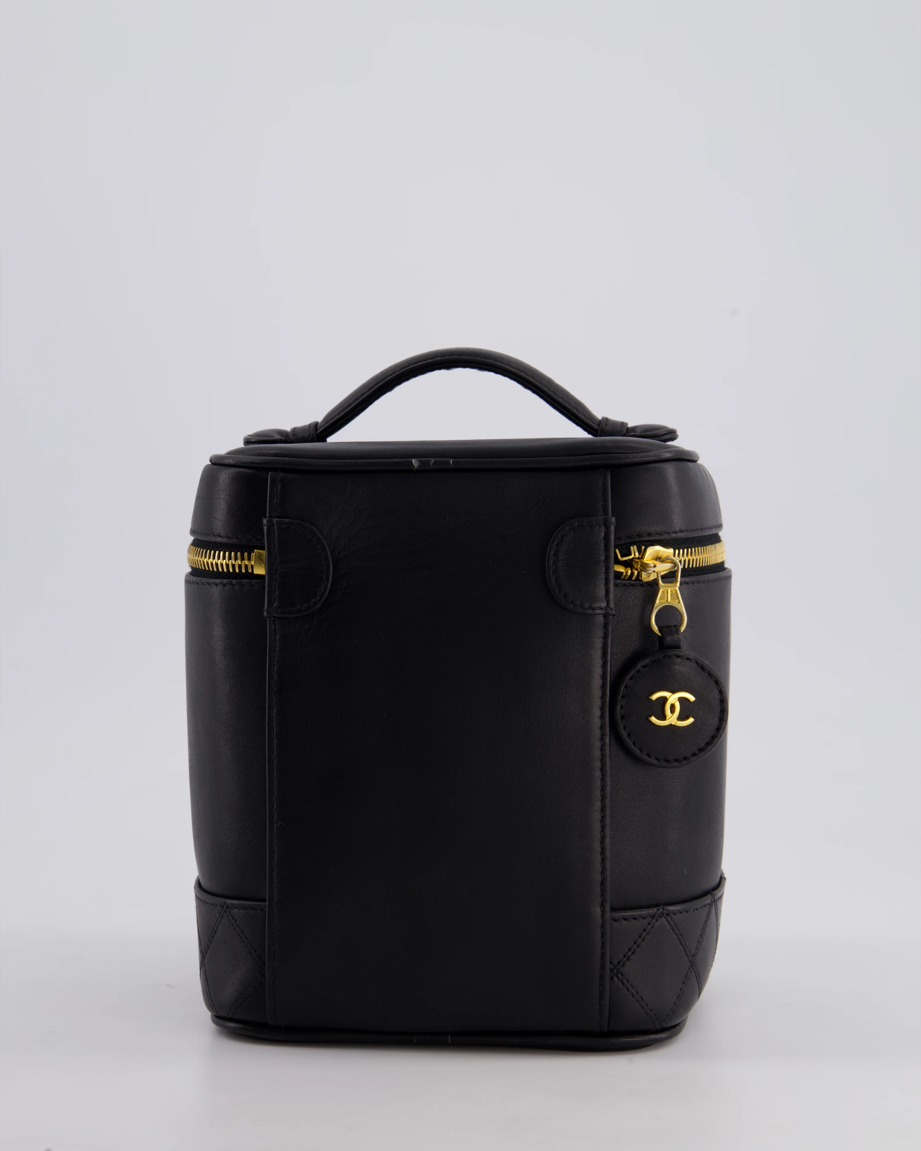 Chanel Black Vintage Leather Vanity Case with 24K Gold Hardware - Image 5