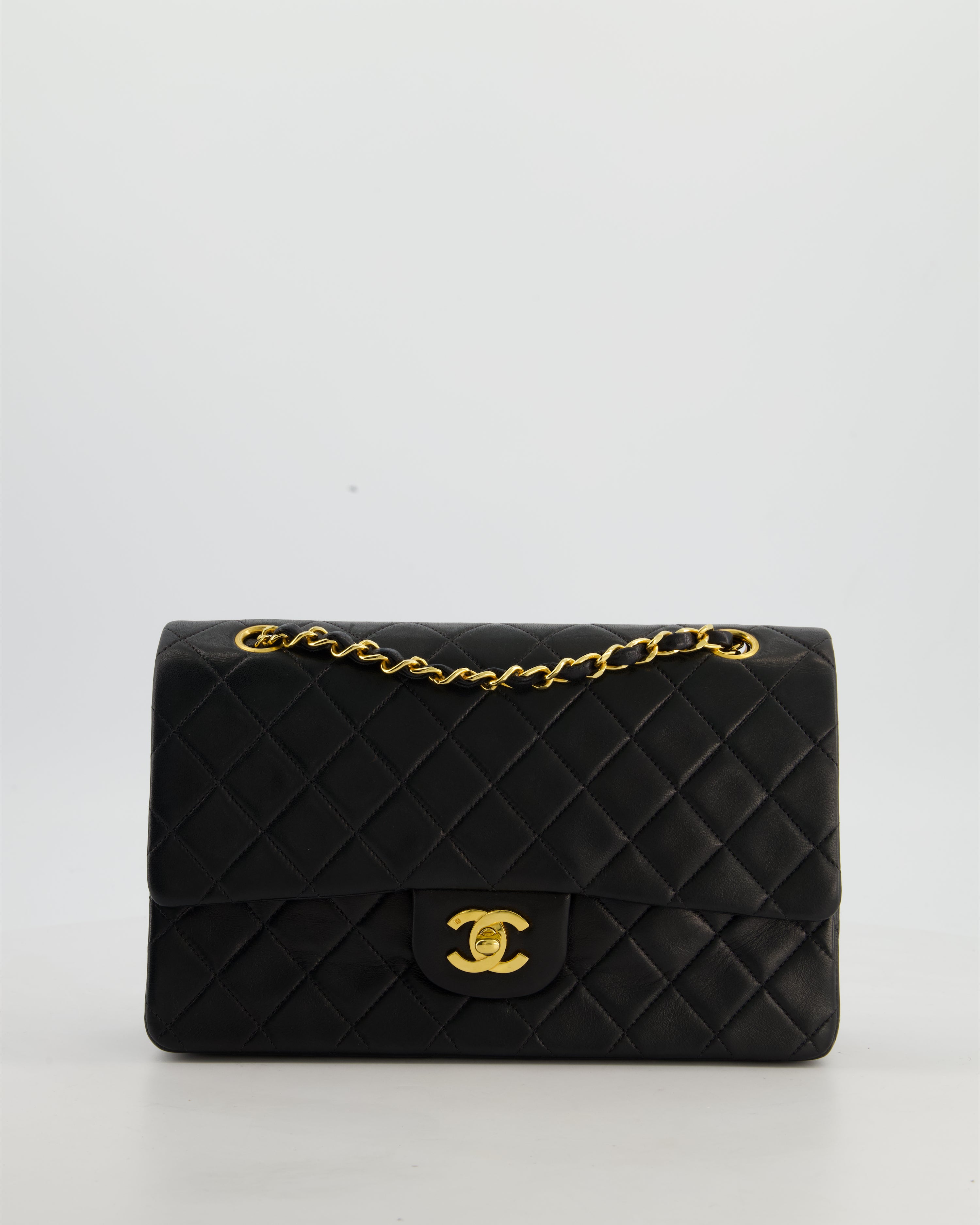Chanel Black Vintage Medium Classic Double Flap Bag in Lambskin Leather with Gold Hardware - Image 2