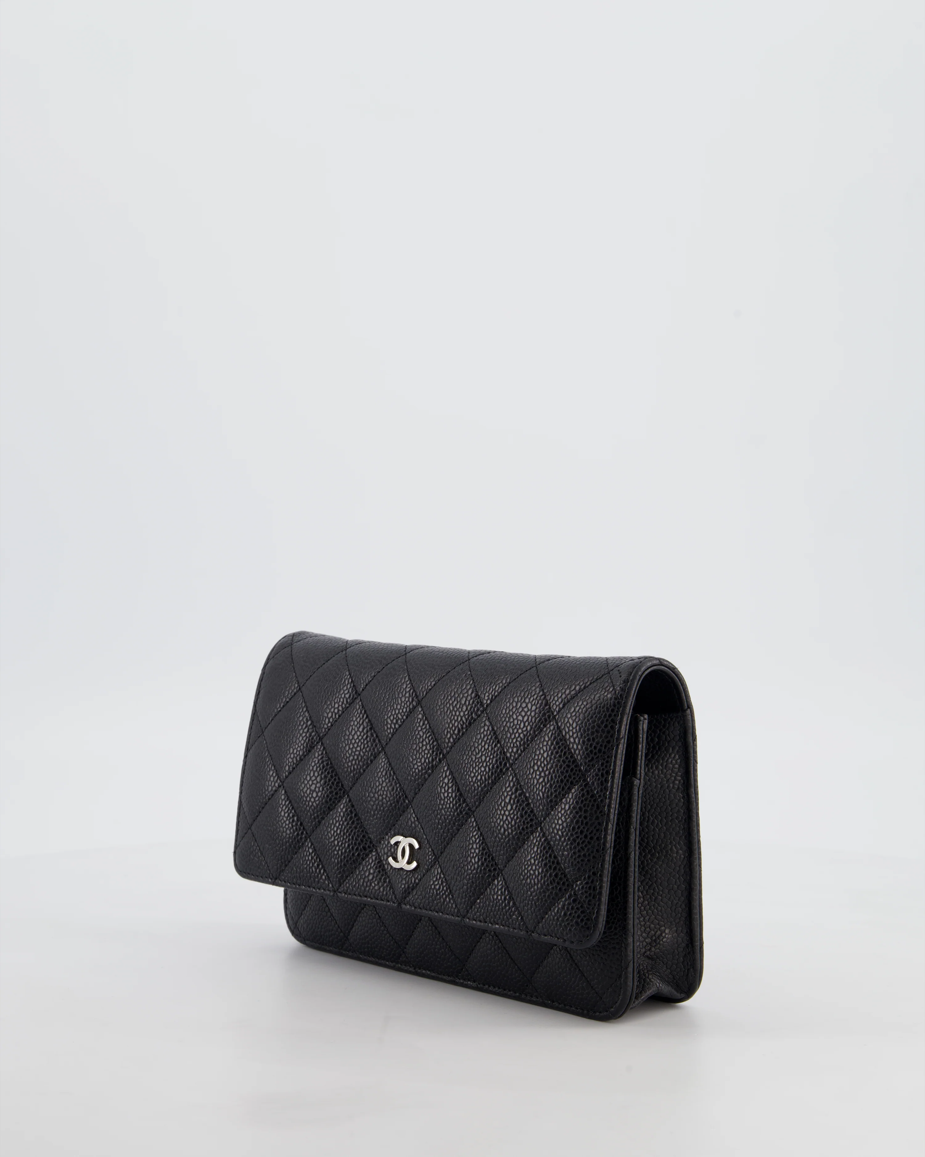 Chanel Black Wallet on Chain Bag in Caviar Leather with Silver Hardware - Image 10