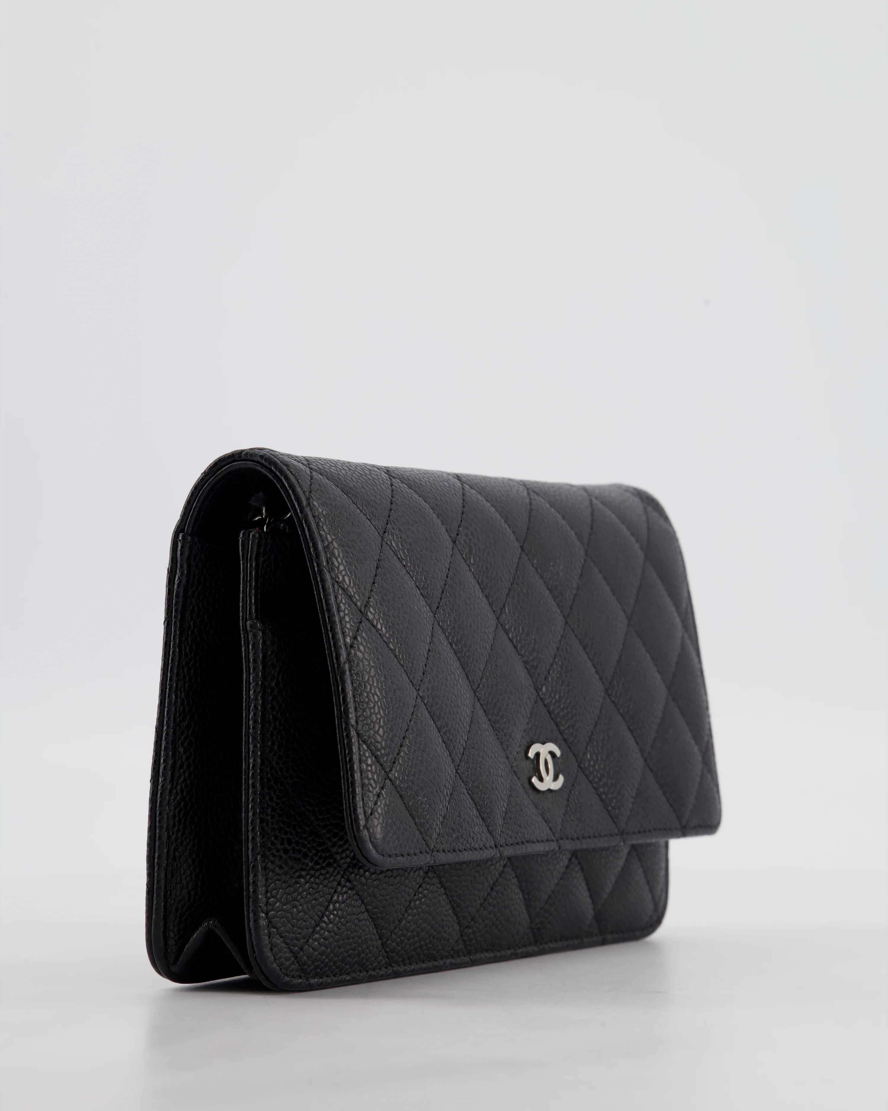 Chanel Black Wallet on Chain Bag in Caviar Leather with Silver Hardware - Image 11