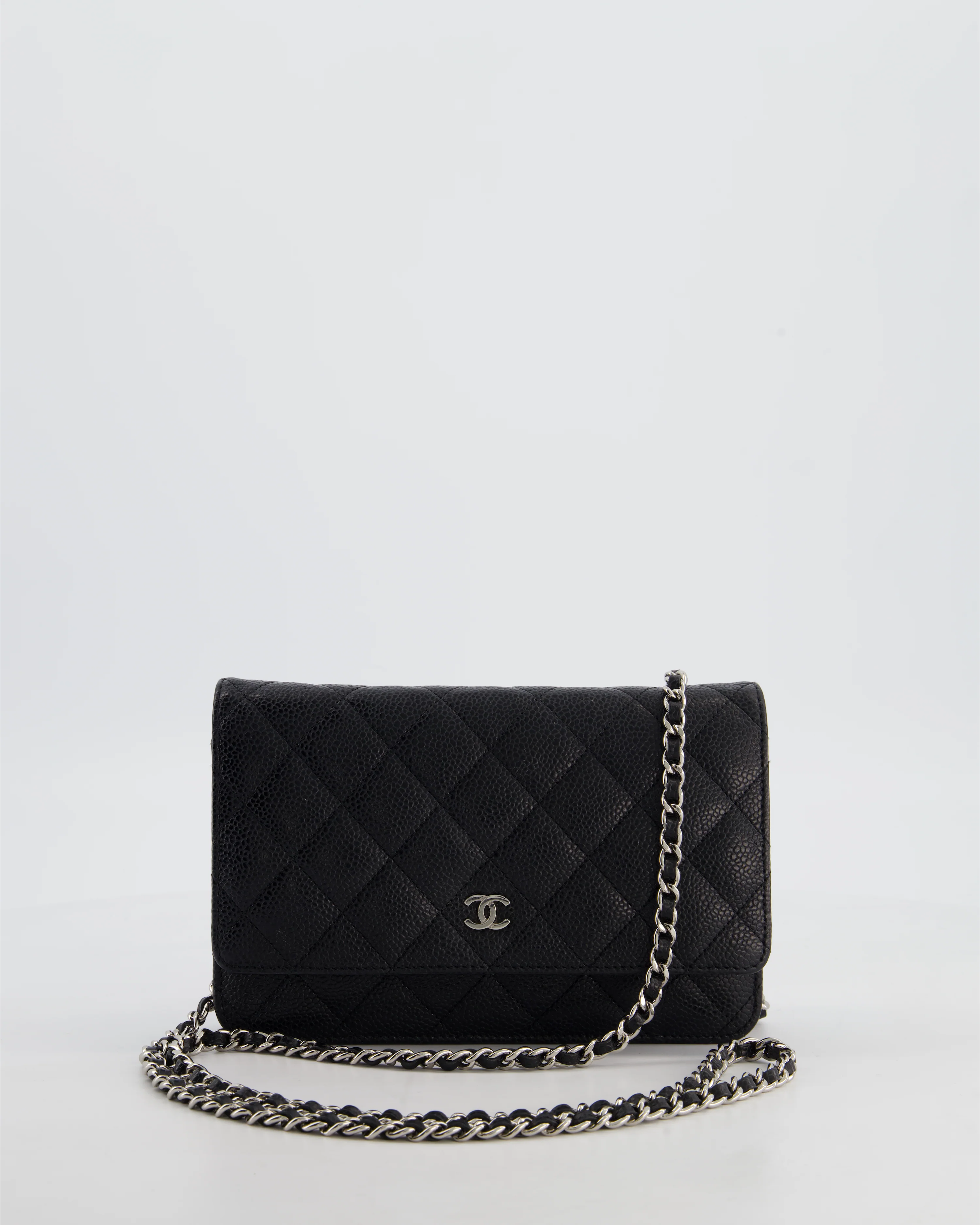 Chanel Black Wallet on Chain Bag in Caviar Leather with Silver Hardware - Image 2
