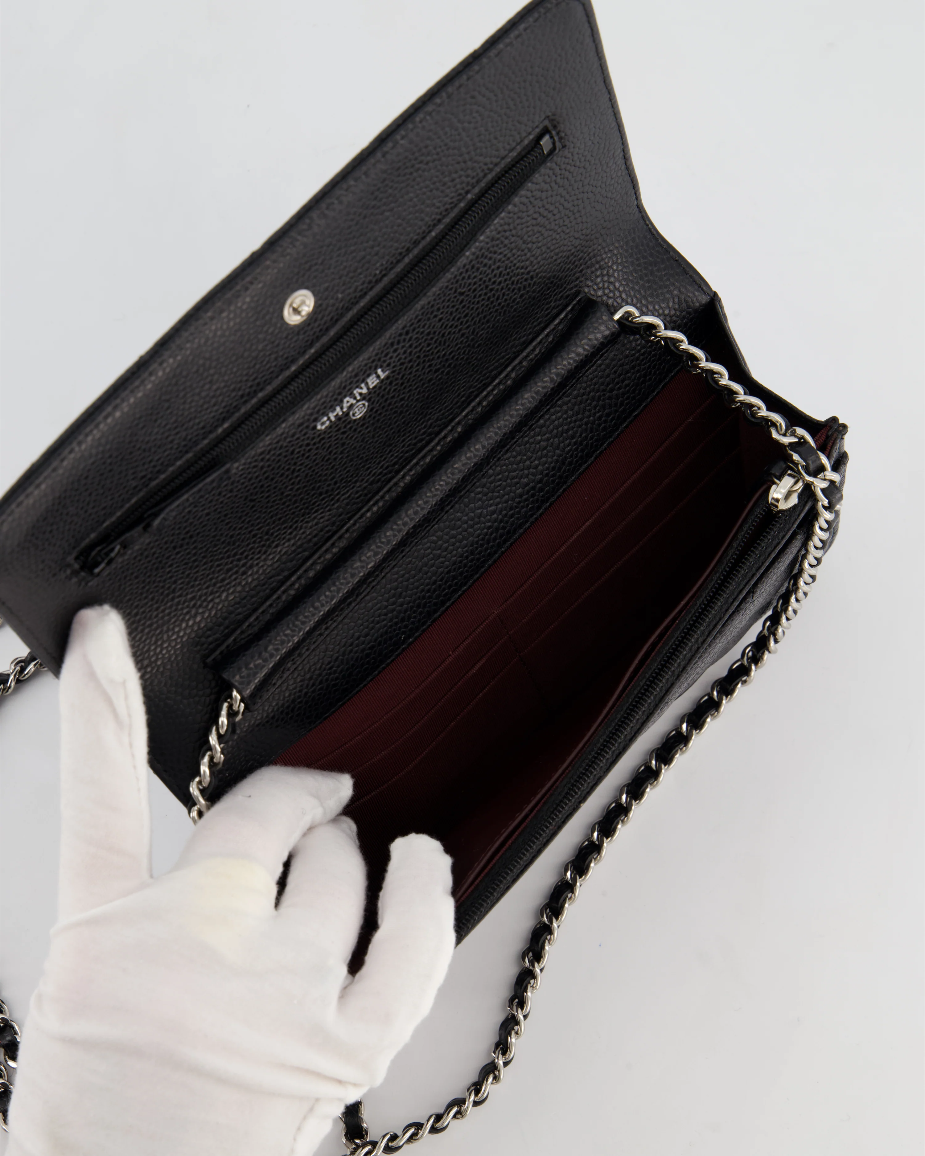 Chanel Black Wallet on Chain Bag in Caviar Leather with Silver Hardware - Image 20