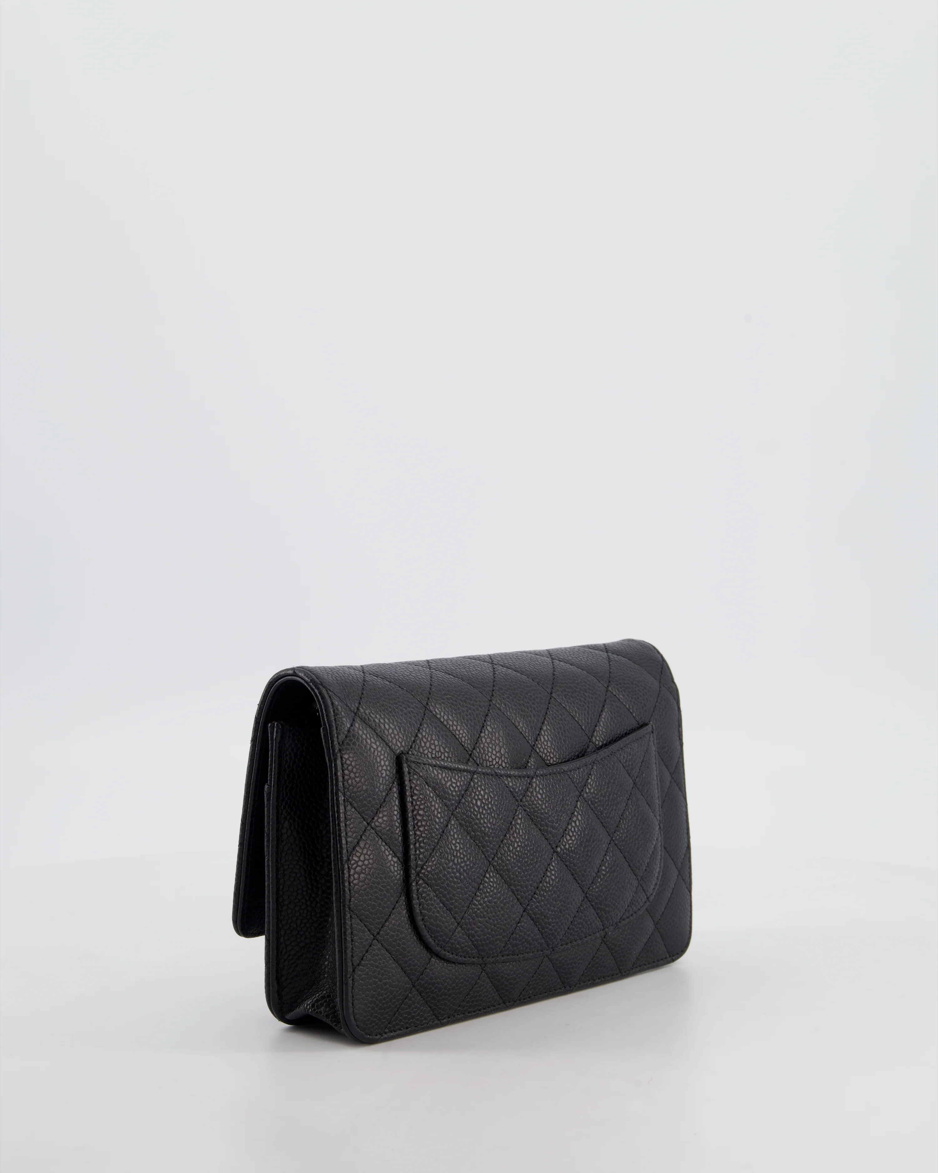 Chanel Black Wallet on Chain Bag in Caviar Leather with Silver Hardware - Image 8