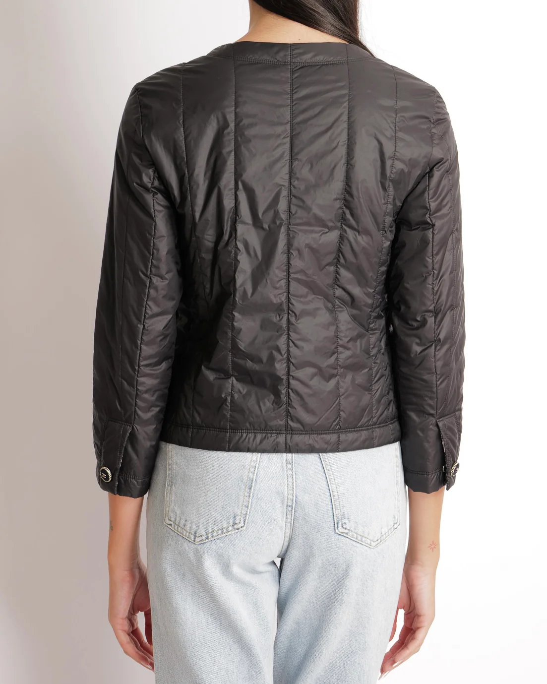 Chanel 13K Black Windbreaker Jacket with Silver Zipper and Black and Silver CC Logo Buttons Size FR 36 (UK 8) - Image 5