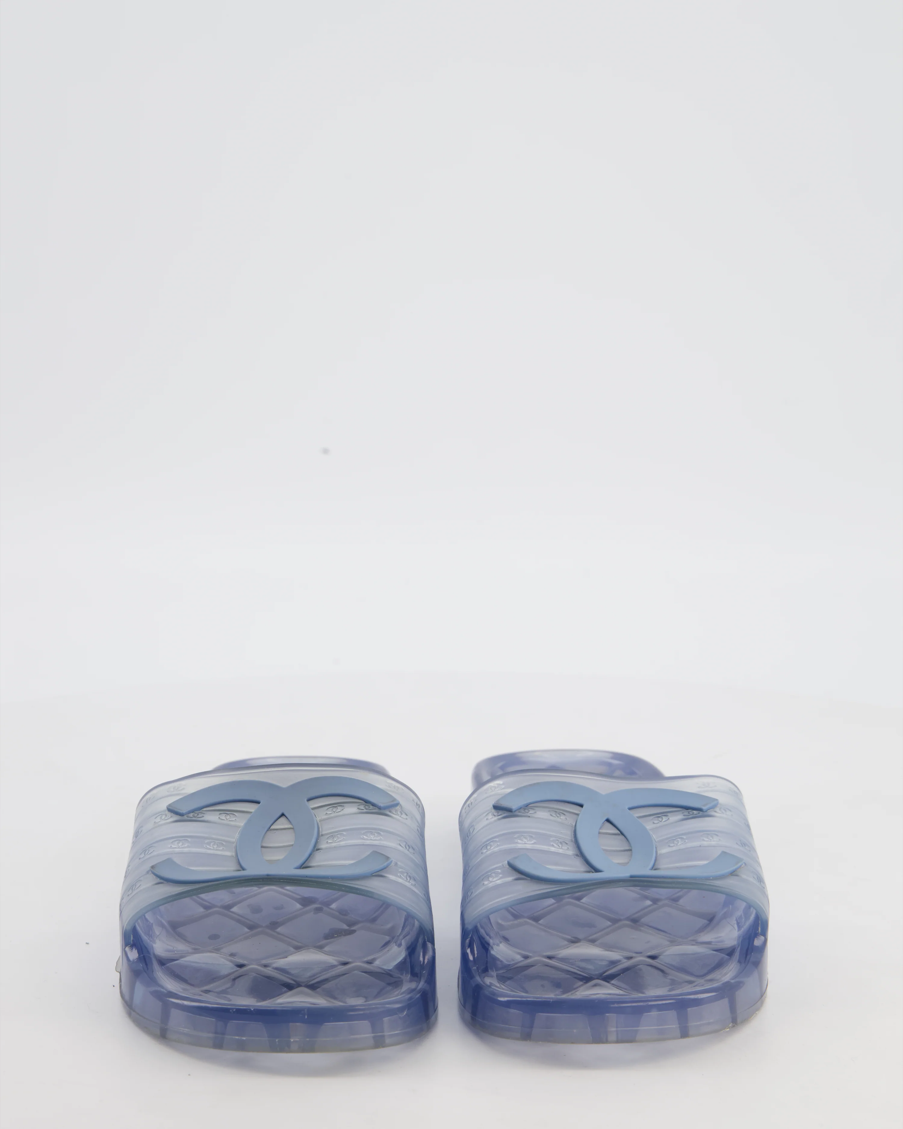 Chanel Blue CC Logo PVC Slides Size EU 36 - Image 3
