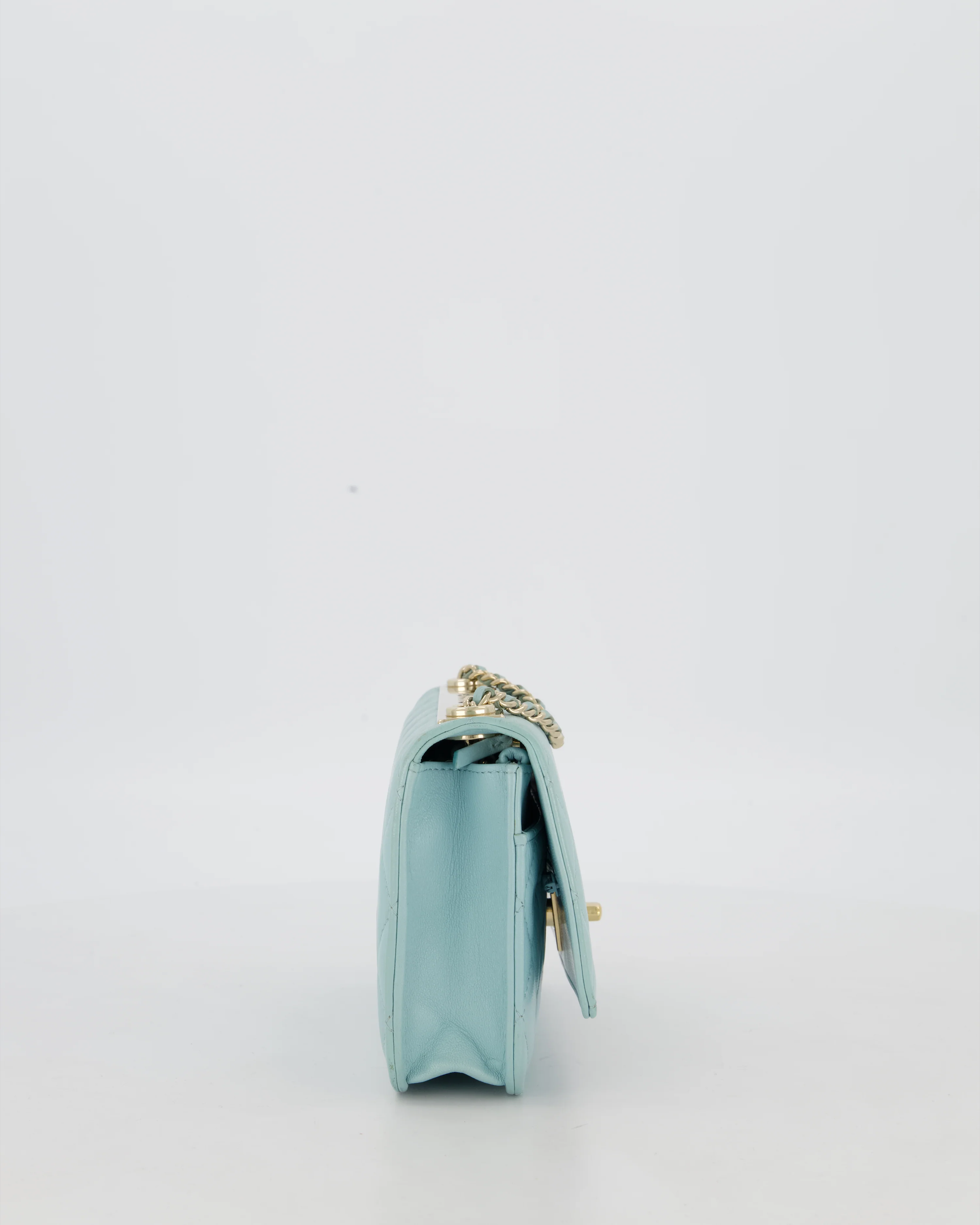 Chanel Blue Trendy Wallet on Chain Bag in Lambskin Leather with Gold Hardware - Image 4