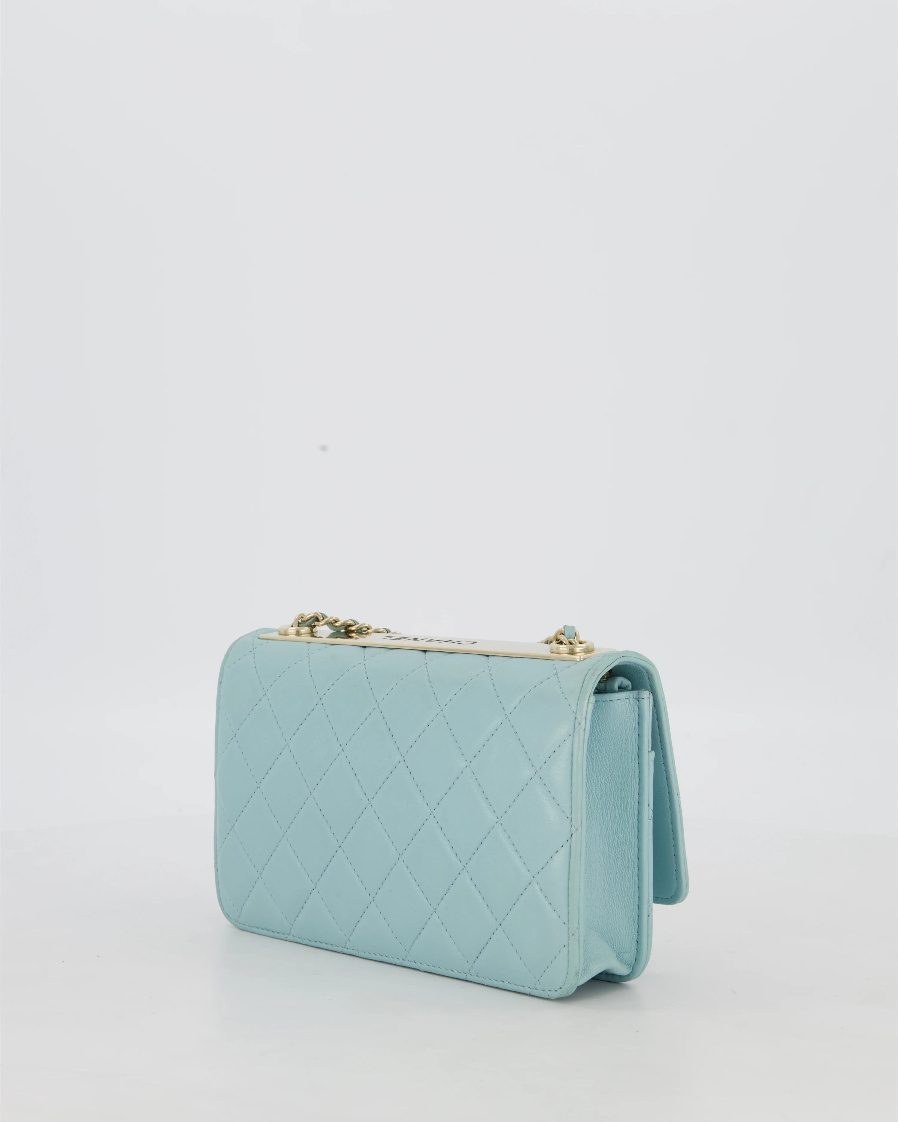 Chanel Blue Trendy Wallet on Chain Bag in Lambskin Leather with Gold Hardware - Image 5