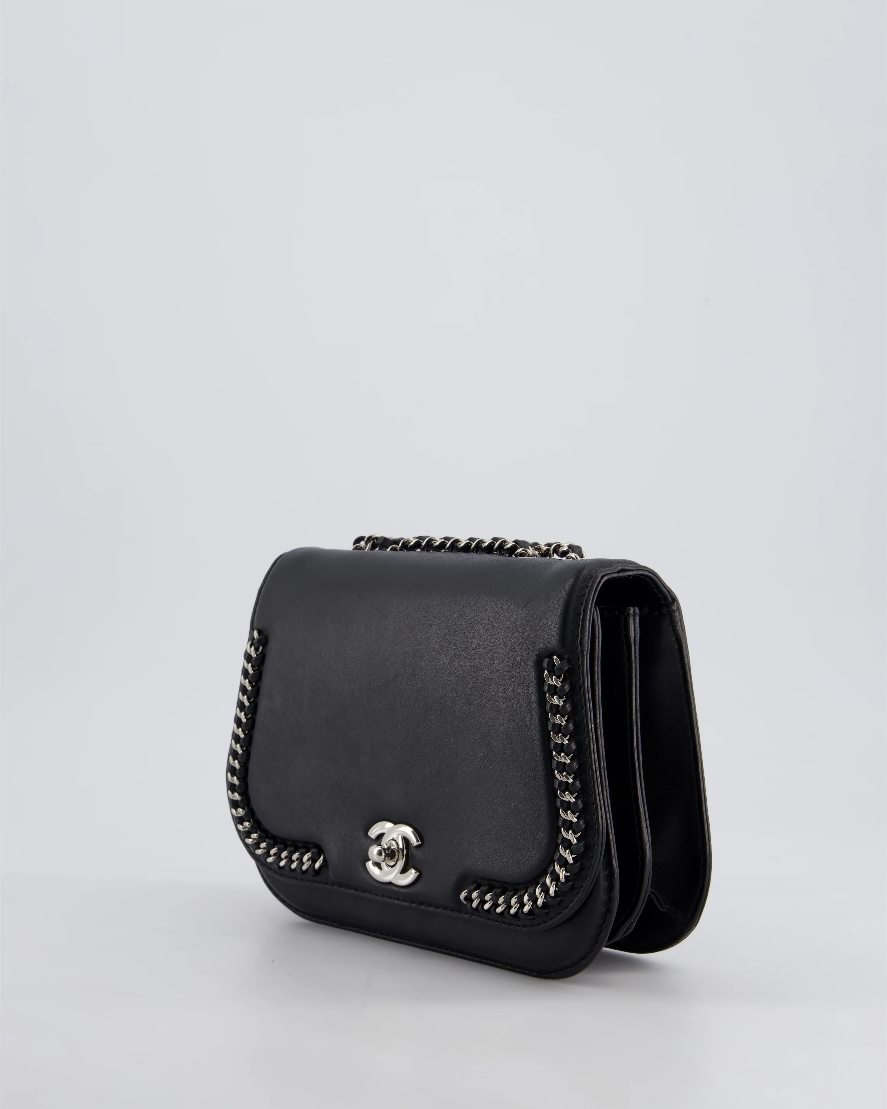 Chanel Braided Chic Flap Bag in Black Lambskin Leather with Silver Hardware - Image 13