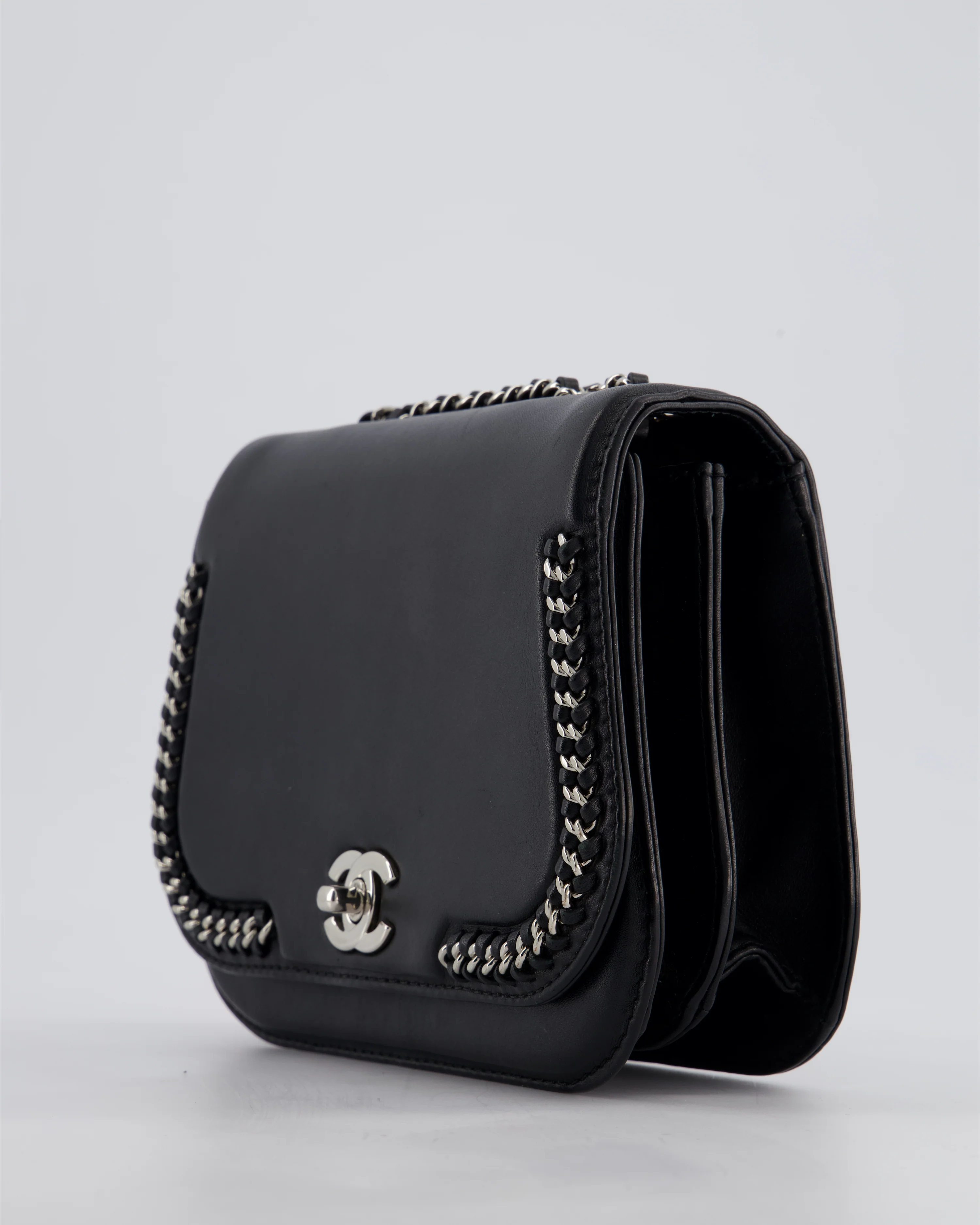 Chanel Braided Chic Flap Bag in Black Lambskin Leather with Silver Hardware - Image 15