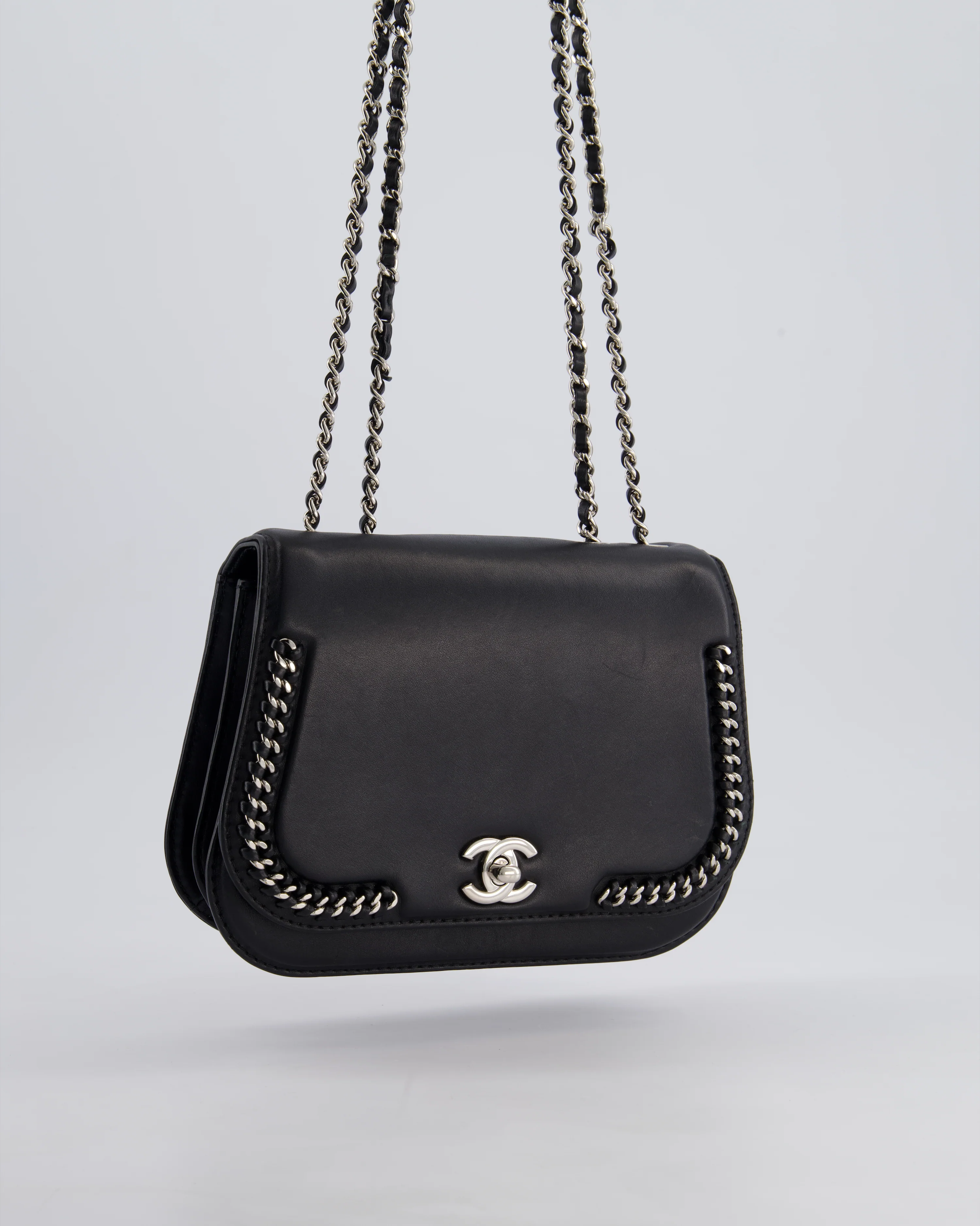 Chanel Braided Chic Flap Bag in Black Lambskin Leather with Silver Hardware - Image 5