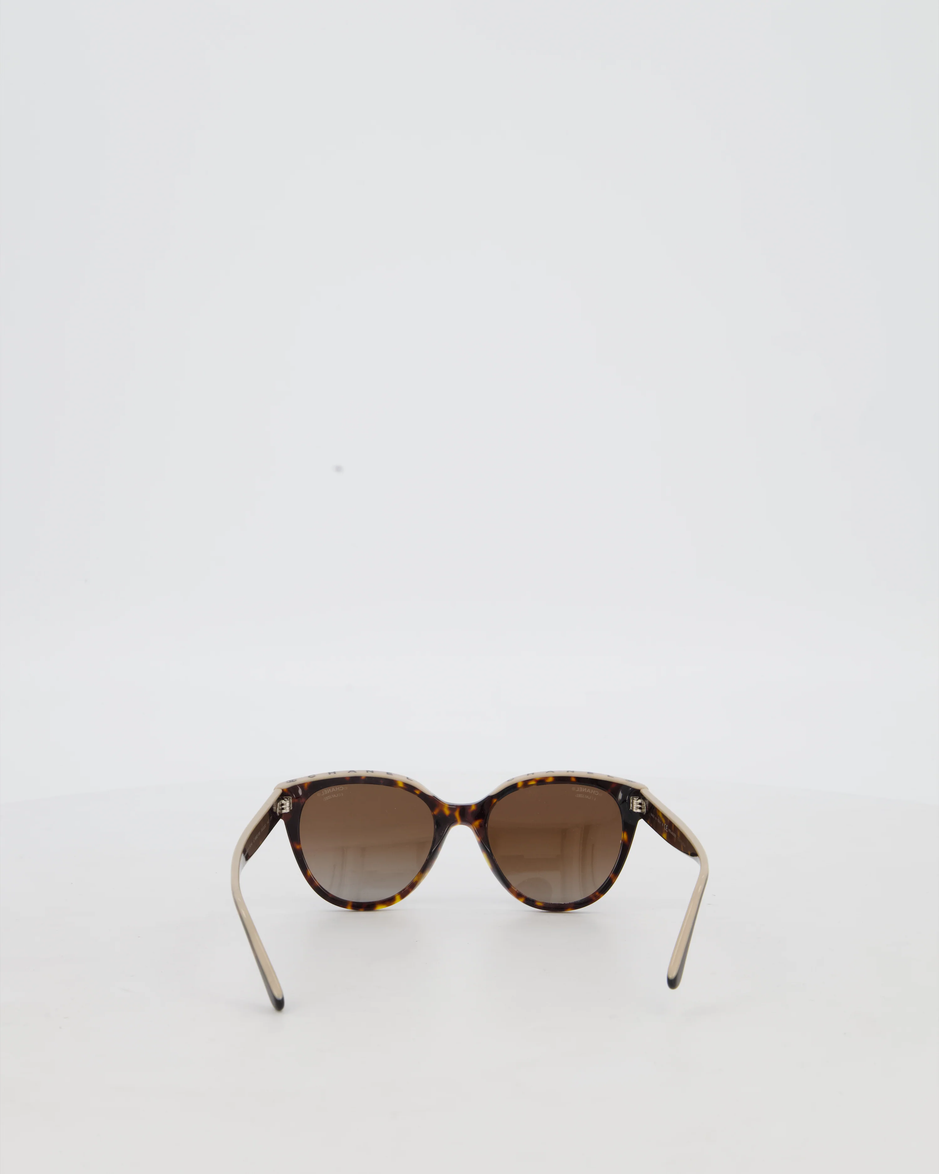 Chanel Brown Tortoiseshell Sunglasses with Logo Trim Detail - Image 4