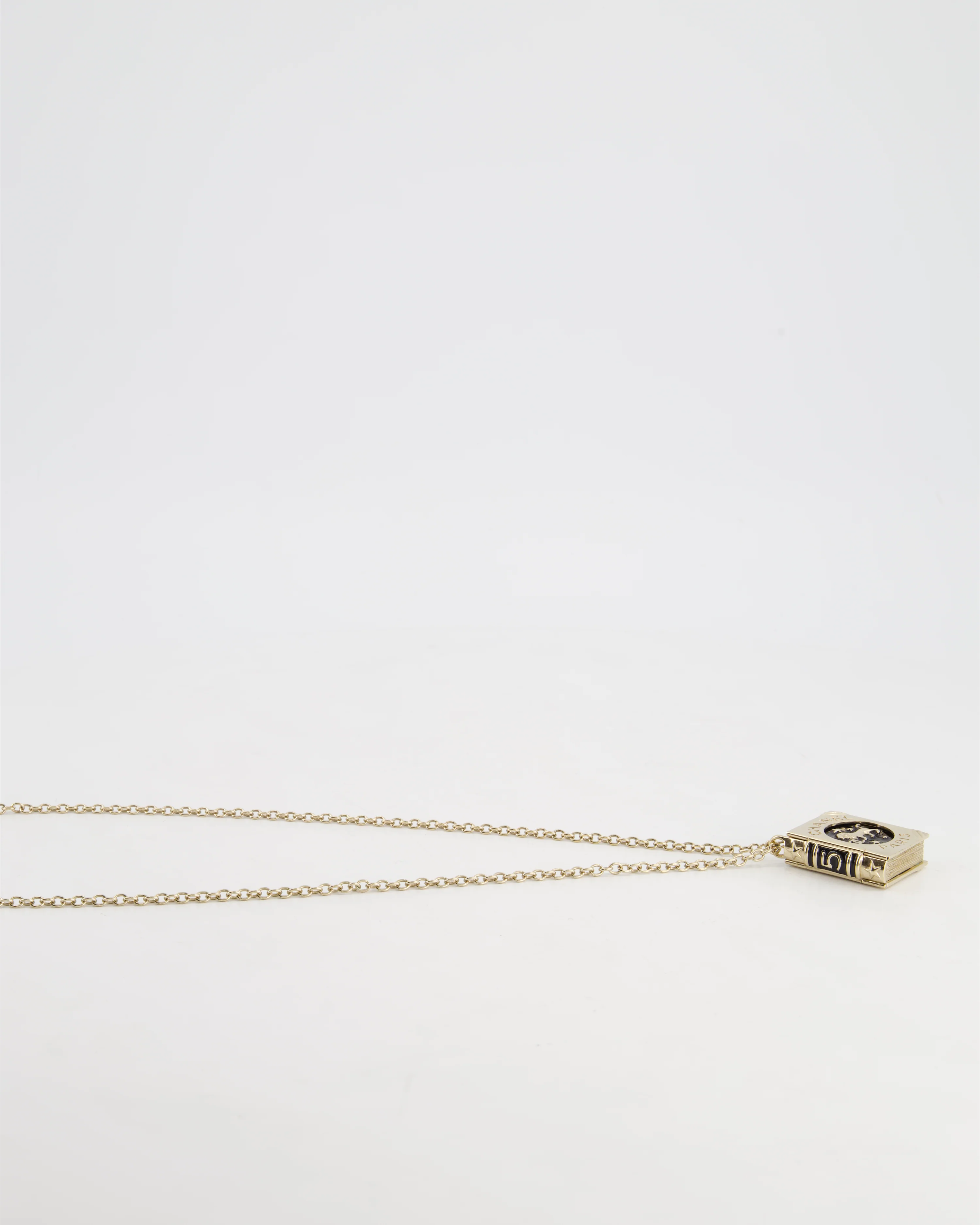 Chanel Champagne Gold, Star Lion and CC Logo Book Pendant Necklace - Image 11