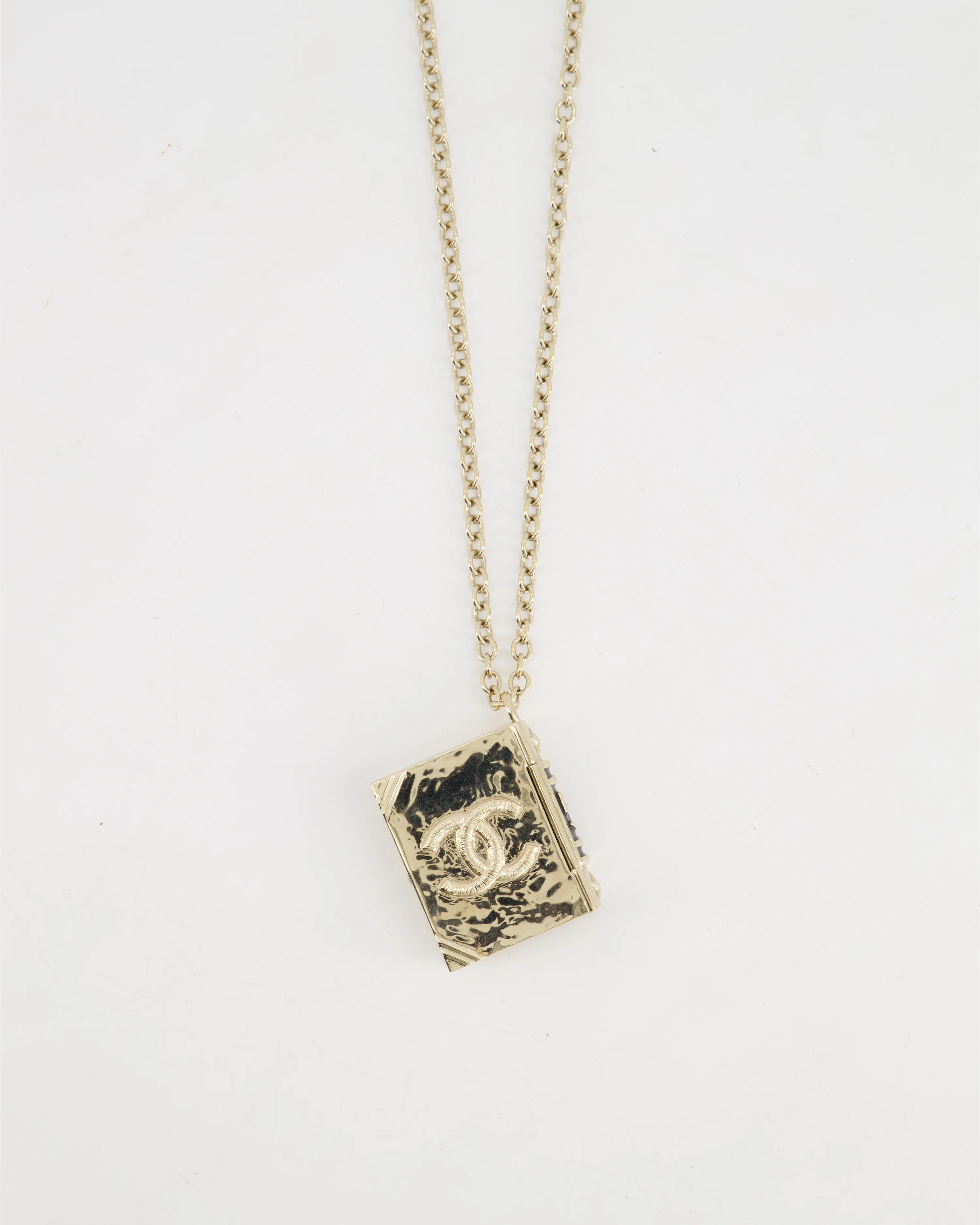 Chanel Champagne Gold, Star Lion and CC Logo Book Pendant Necklace - Image 3