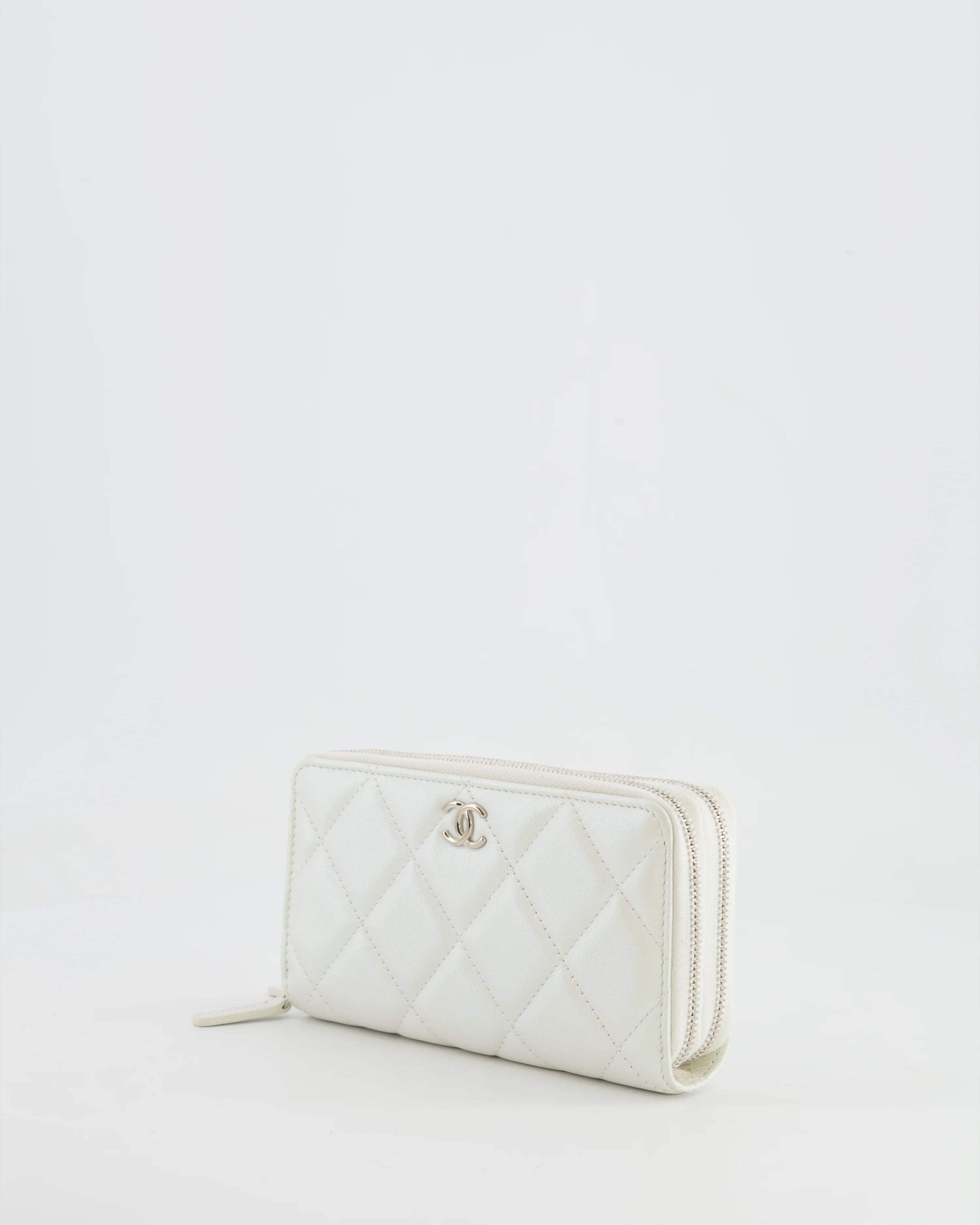 *HOT* Chanel Coco Neige White Pearlescent Lambskin Belt Bag with Silver Hardware - Image 10