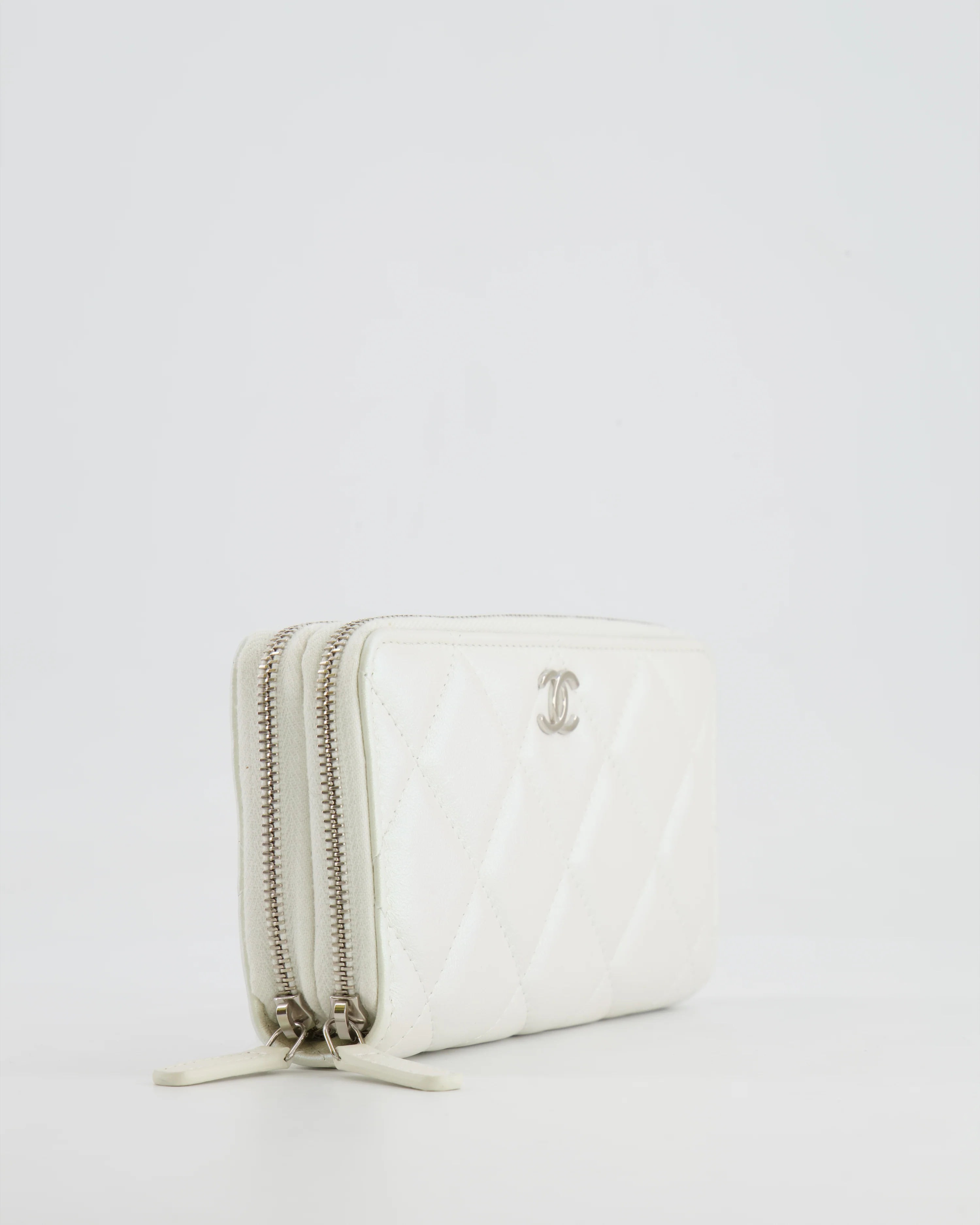 *HOT* Chanel Coco Neige White Pearlescent Lambskin Belt Bag with Silver Hardware - Image 13