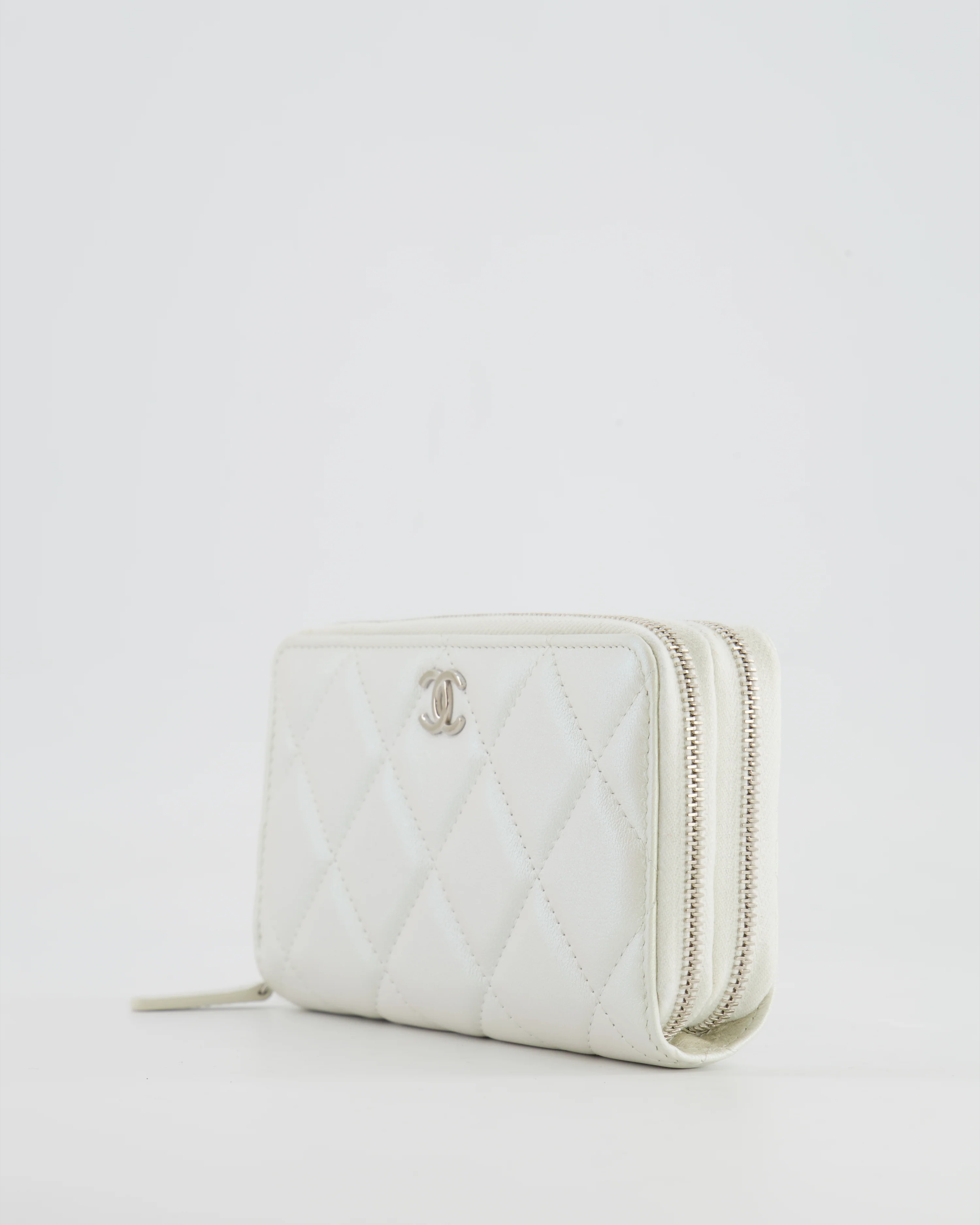 *HOT* Chanel Coco Neige White Pearlescent Lambskin Belt Bag with Silver Hardware - Image 14