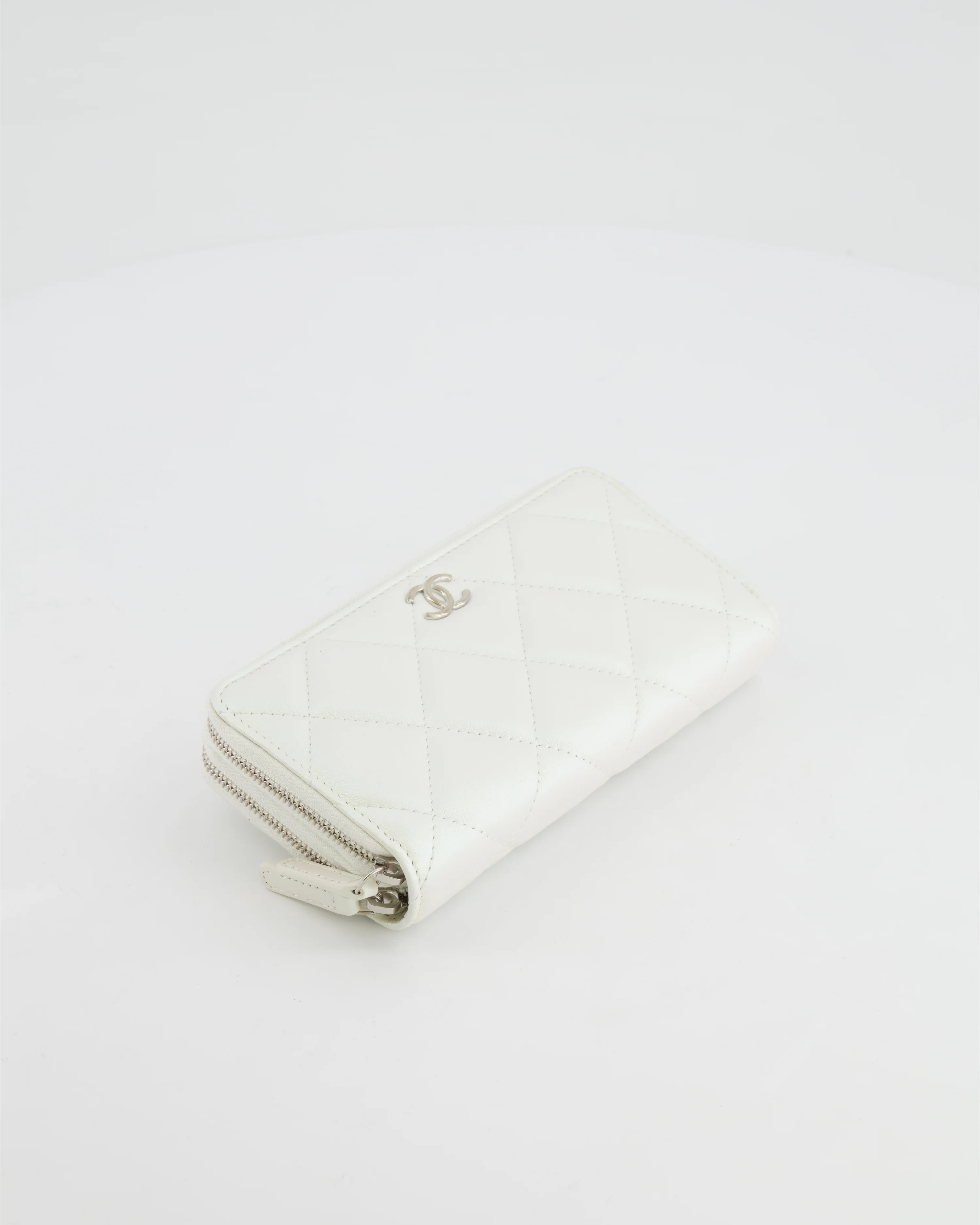 *HOT* Chanel Coco Neige White Pearlescent Lambskin Belt Bag with Silver Hardware - Image 18