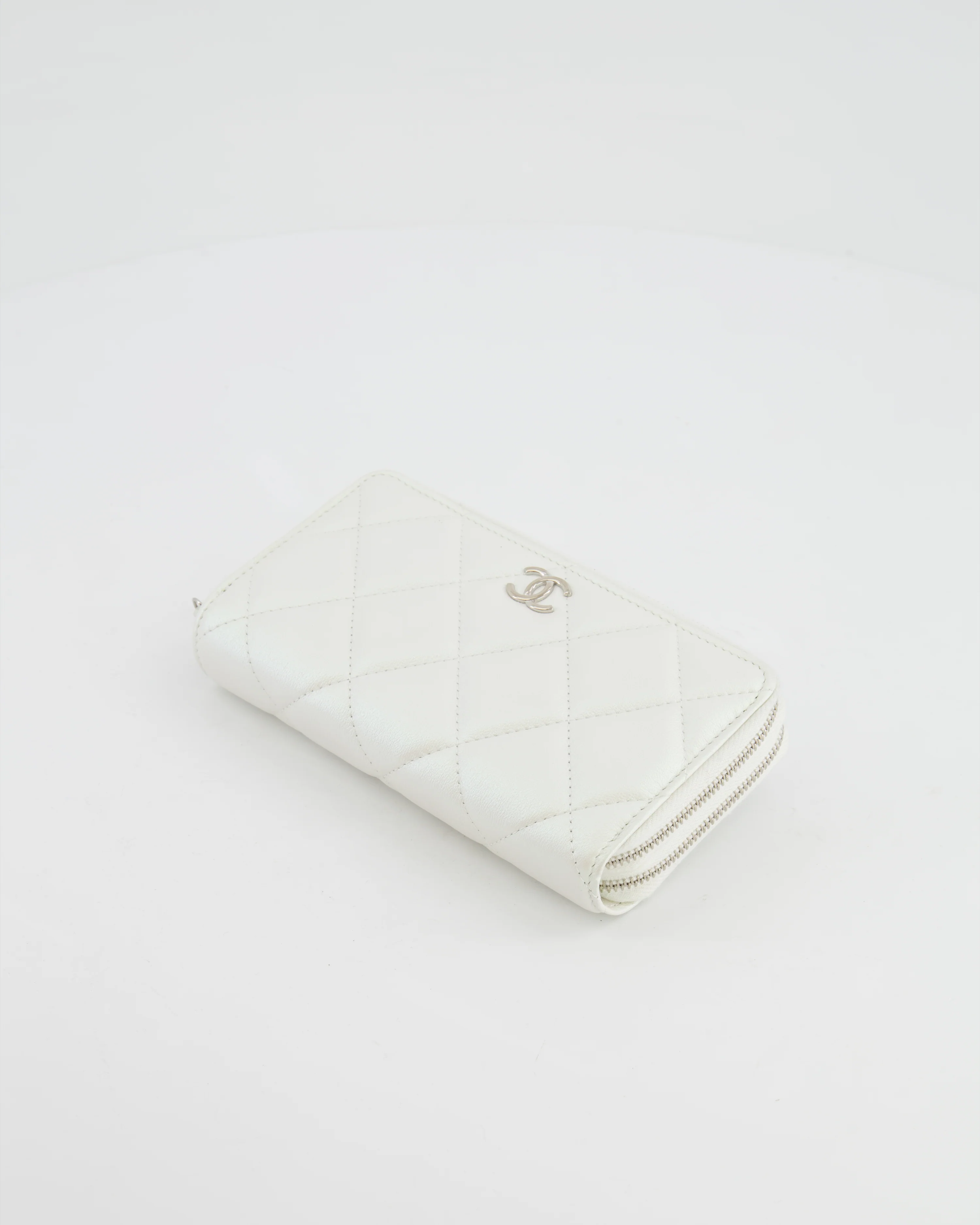*HOT* Chanel Coco Neige White Pearlescent Lambskin Belt Bag with Silver Hardware - Image 19