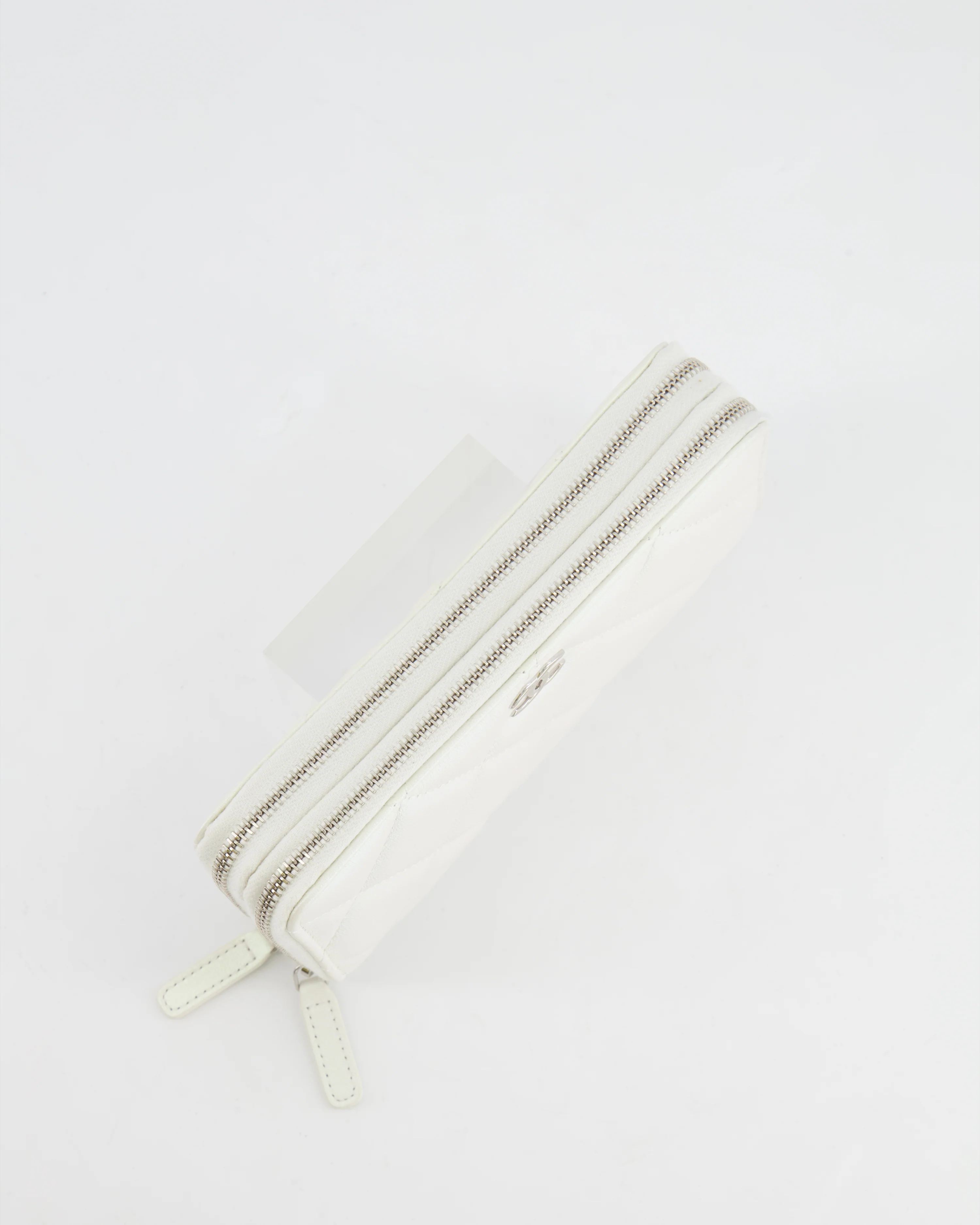 *HOT* Chanel Coco Neige White Pearlescent Lambskin Belt Bag with Silver Hardware - Image 20
