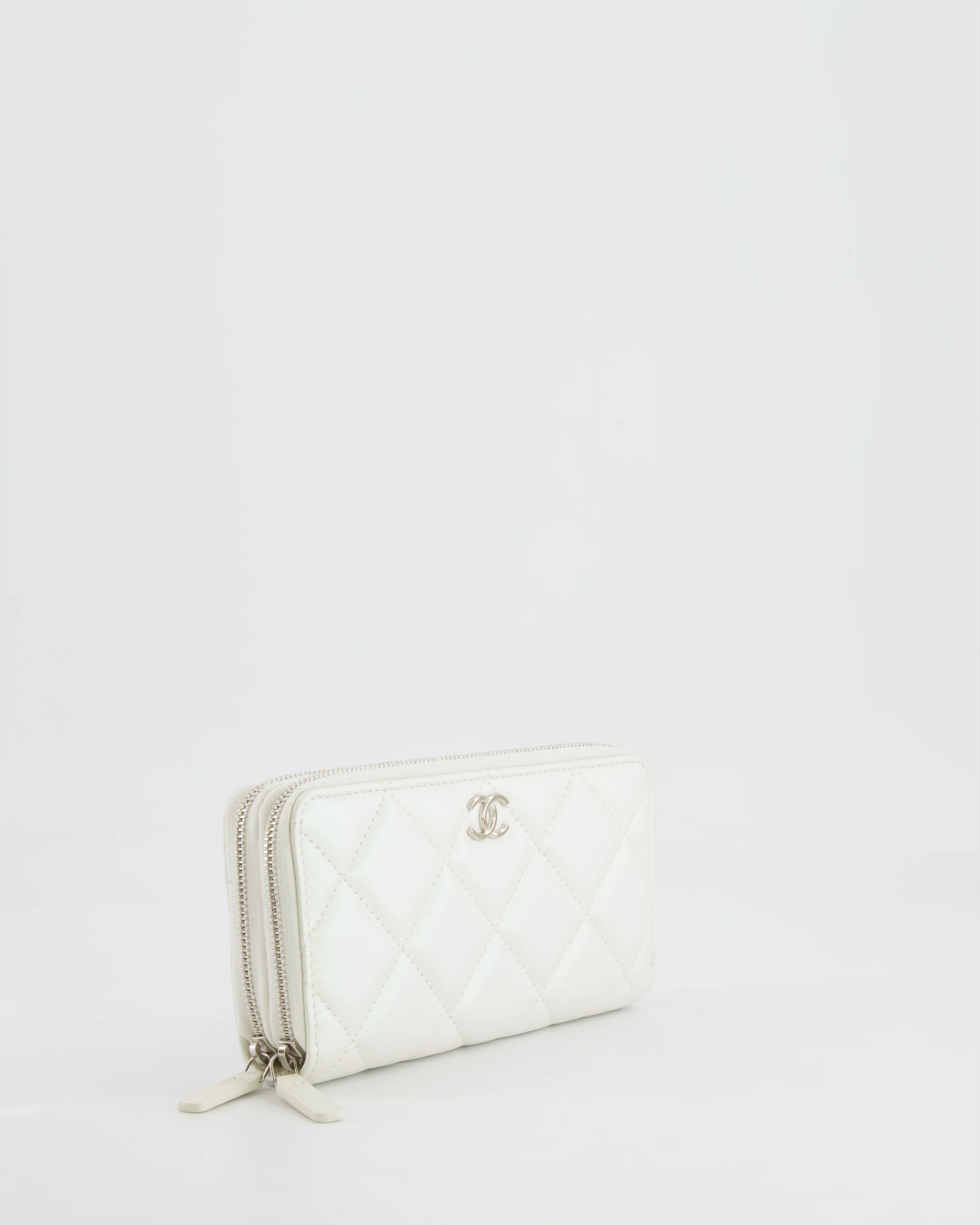 *HOT* Chanel Coco Neige White Pearlescent Lambskin Belt Bag with Silver Hardware - Image 9