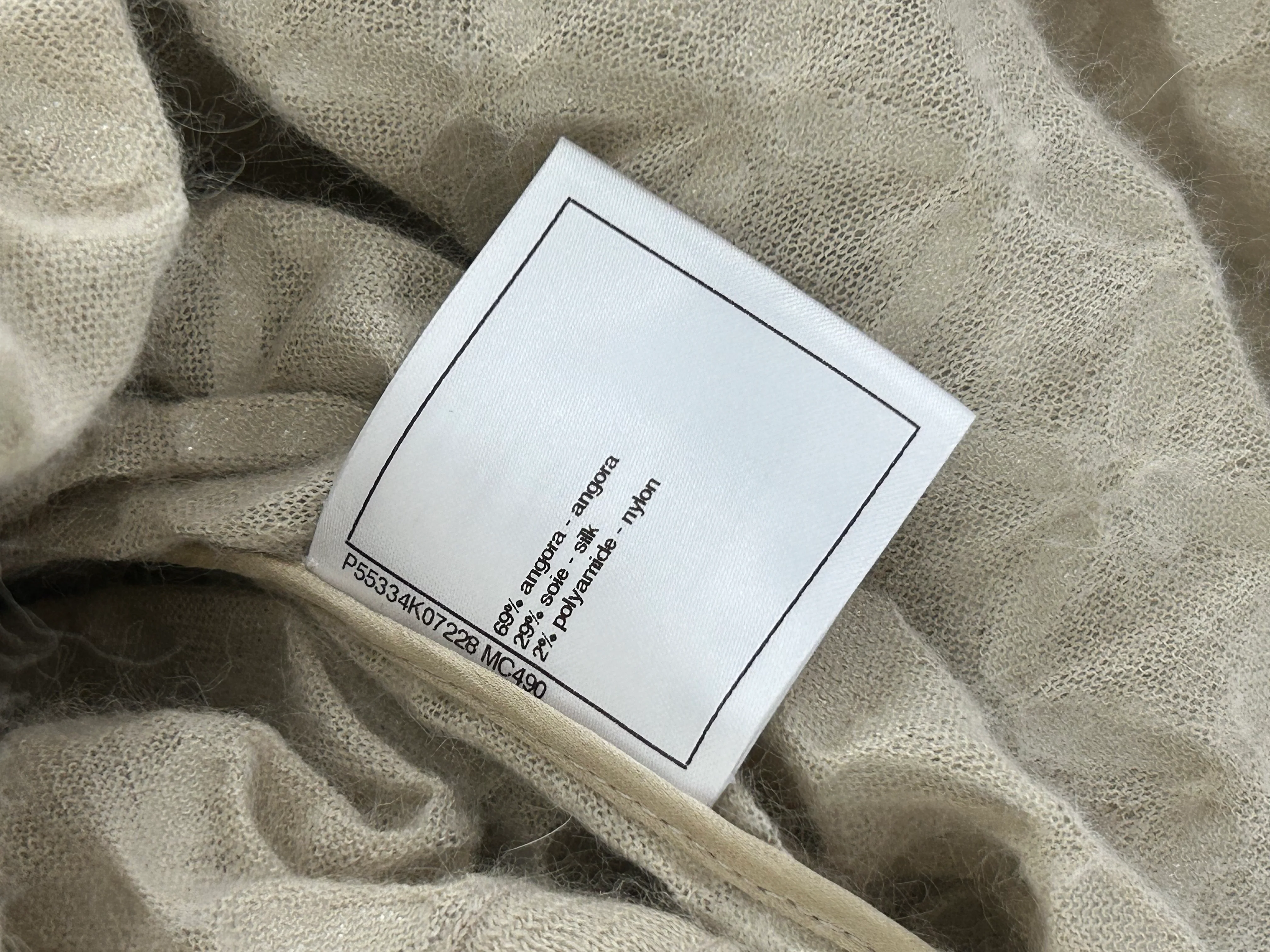 Chanel Cream Angora & Silk Long Sleeve Maxi Dress with Silver Metallic Detail & Drawstring Waist Size FR 34 (UK 6) - Image 14