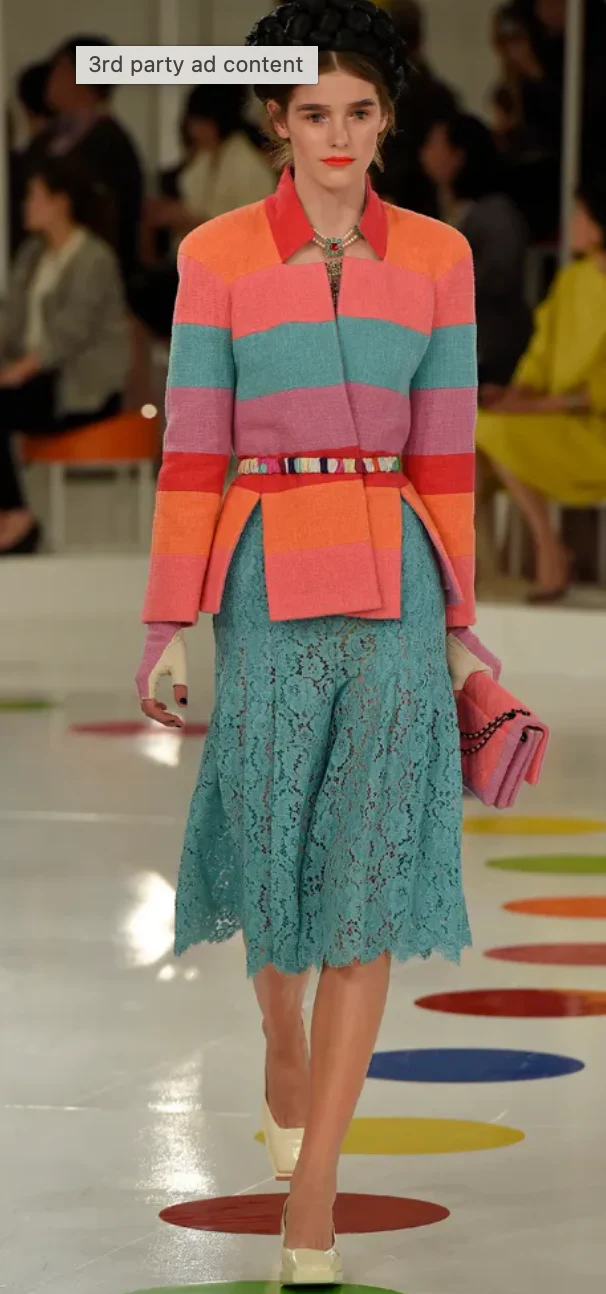 Chanel Cruise 2016 Multi-Coloured Tweed Jacket With Matching Rushed Silk Belt Size FR 36 (UK 8) - Image 6